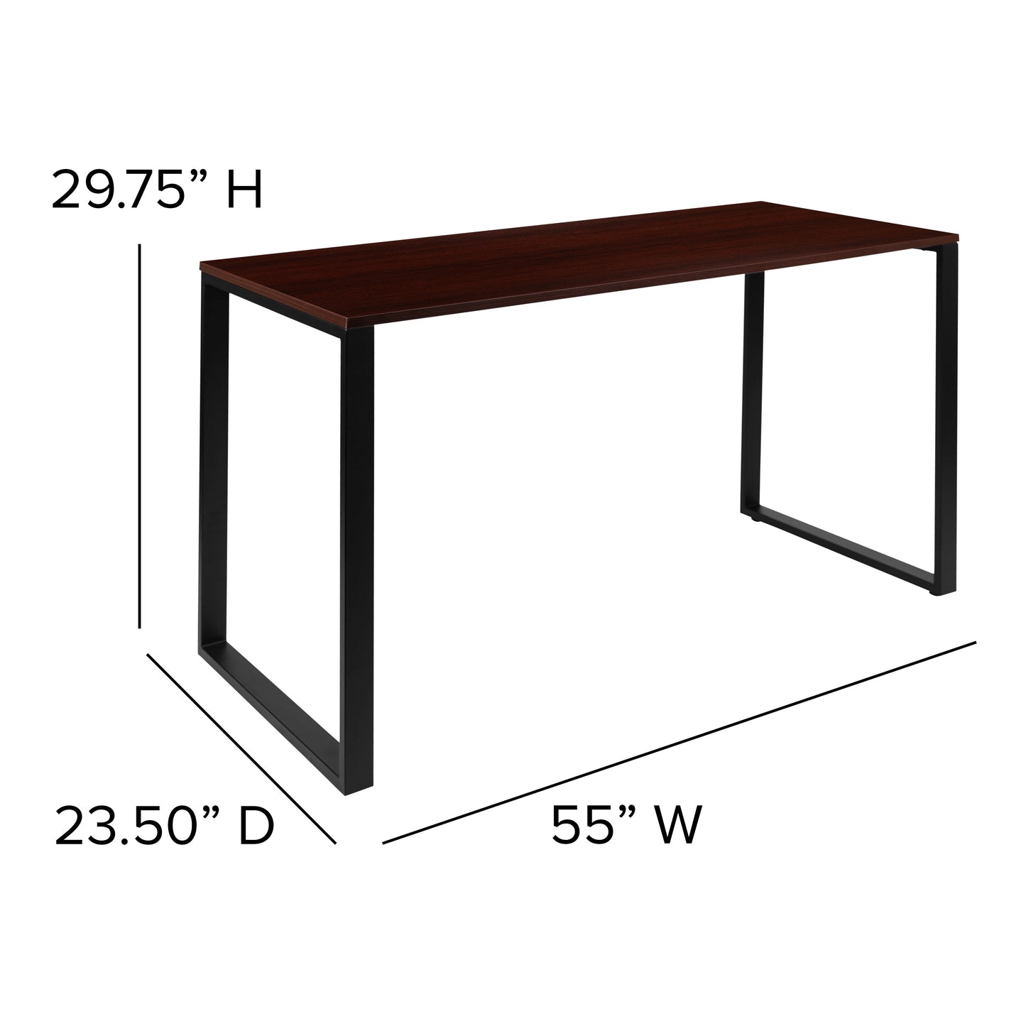 Mahogany Commercial Desk GC-GF156-14-MHG-GG