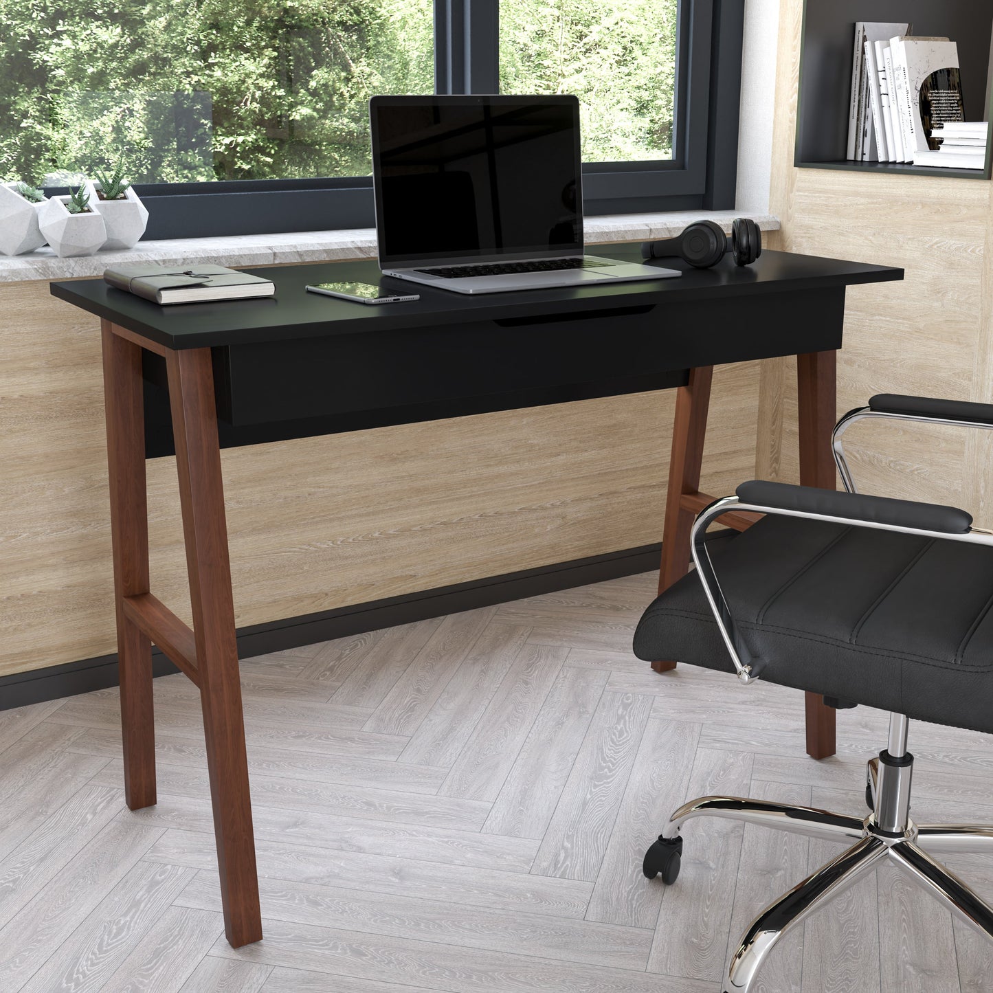 Computer Desk for Home Office GC-MBLK60-BK-WAL-GG