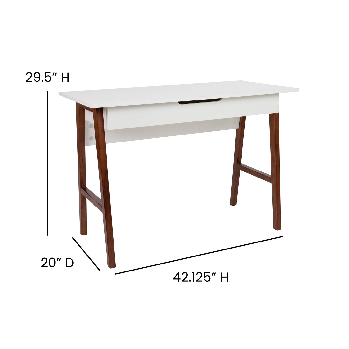 Computer Desk for Home Office GC-MBLK60-WH-WAL-GG