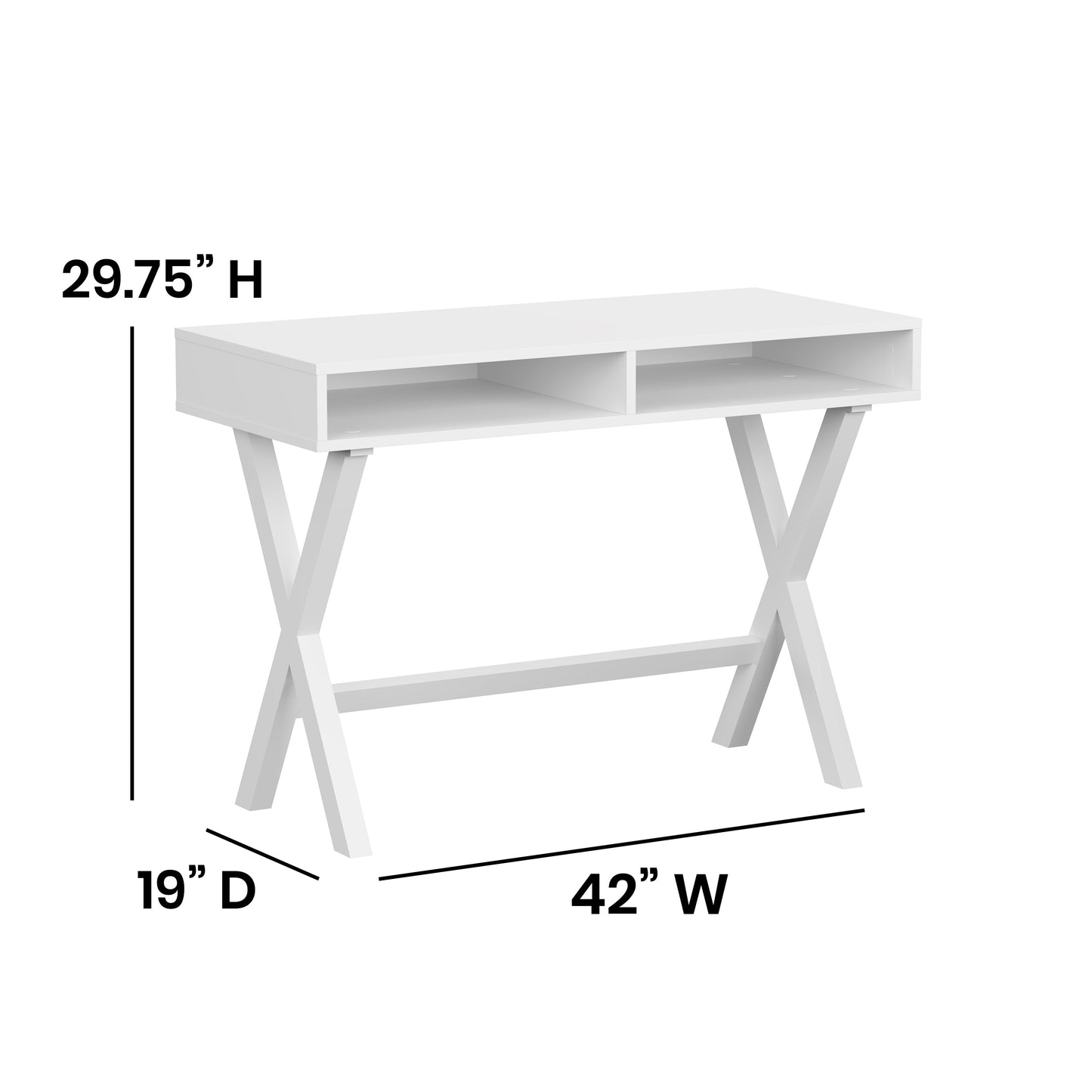 Computer Desk - White Finish GC-MBLK61-WH-GG