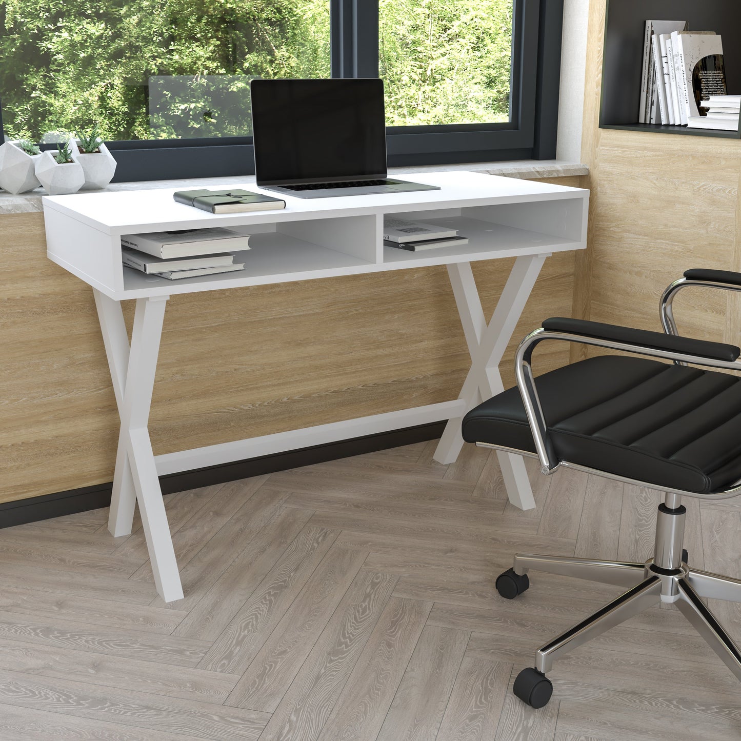 Computer Desk - White Finish GC-MBLK61-WH-GG