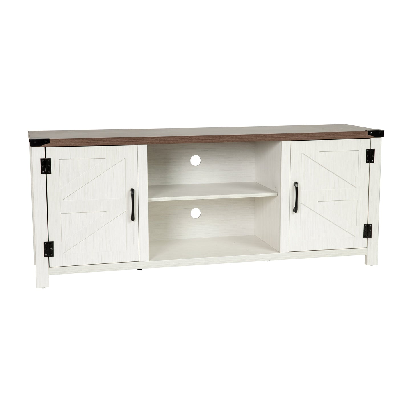 White 59" Barn Door TV Stand GC-MBLK67-WH-GG