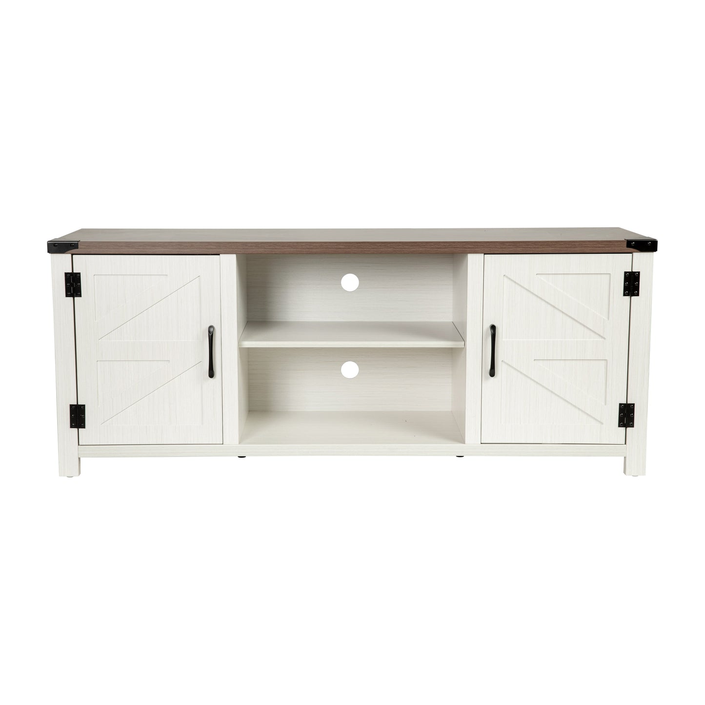 White 59" Barn Door TV Stand GC-MBLK67-WH-GG