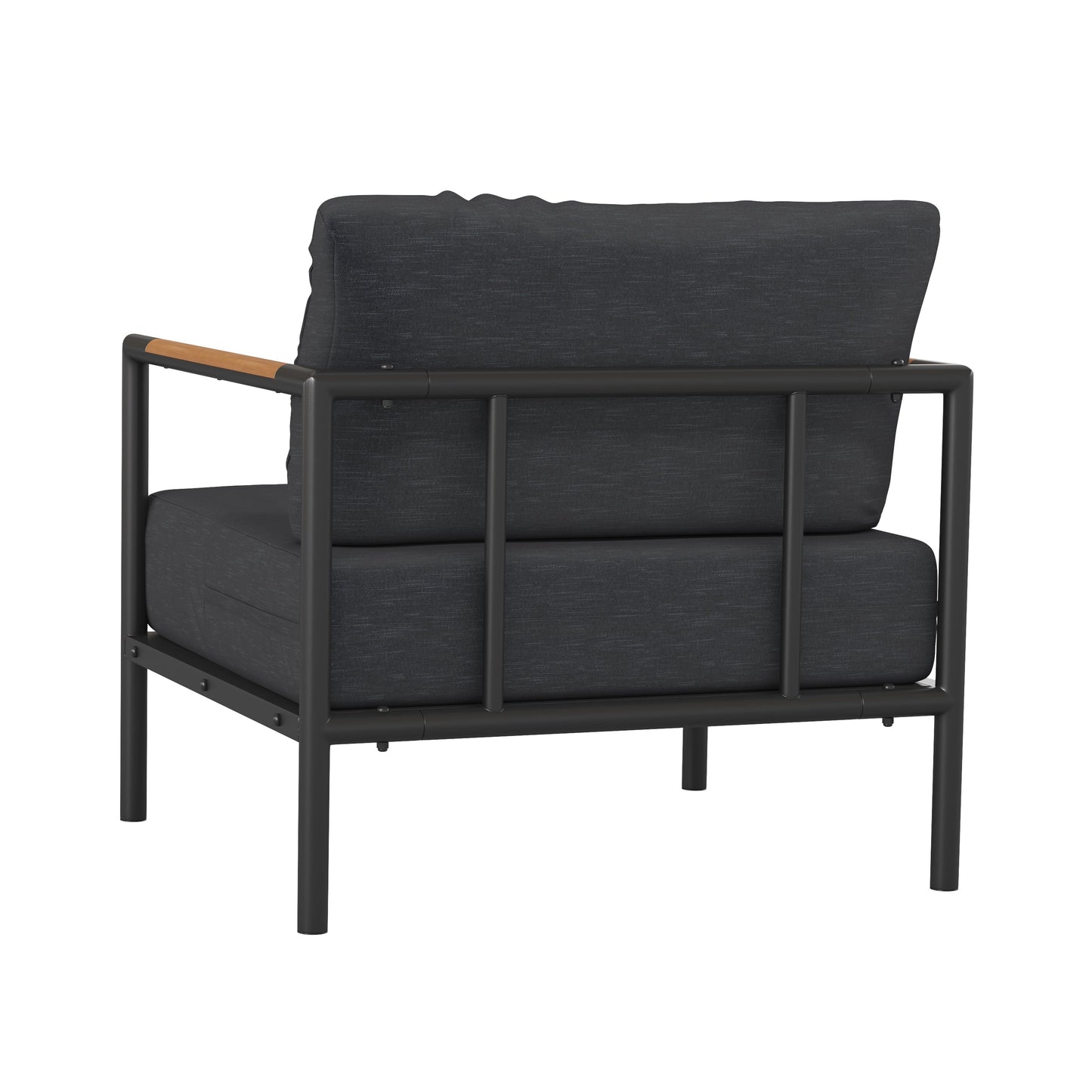 Black Patio Chair and Cushions GM-201027-1S-CH-GG