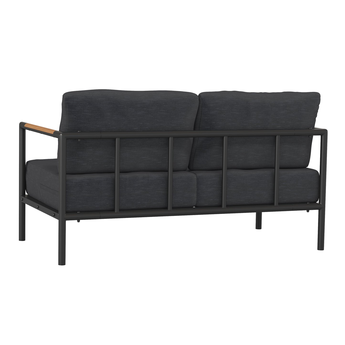 Black Loveseat with Cushions GM-201027-2S-CH-GG