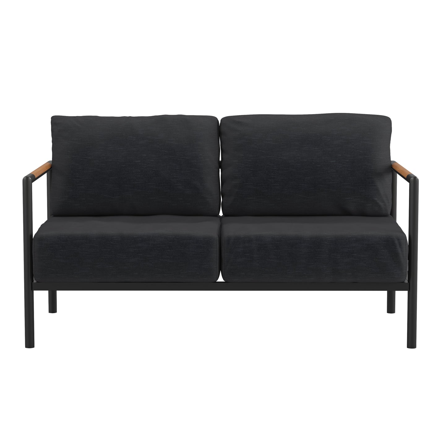 Black Loveseat with Cushions GM-201027-2S-CH-GG