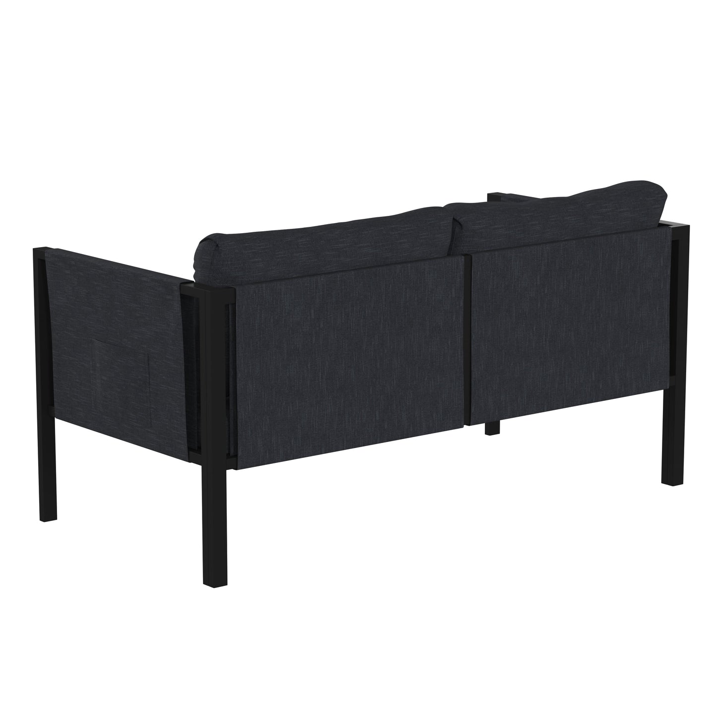 Black Loveseat with Cushions GM-201108-2S-CH-GG