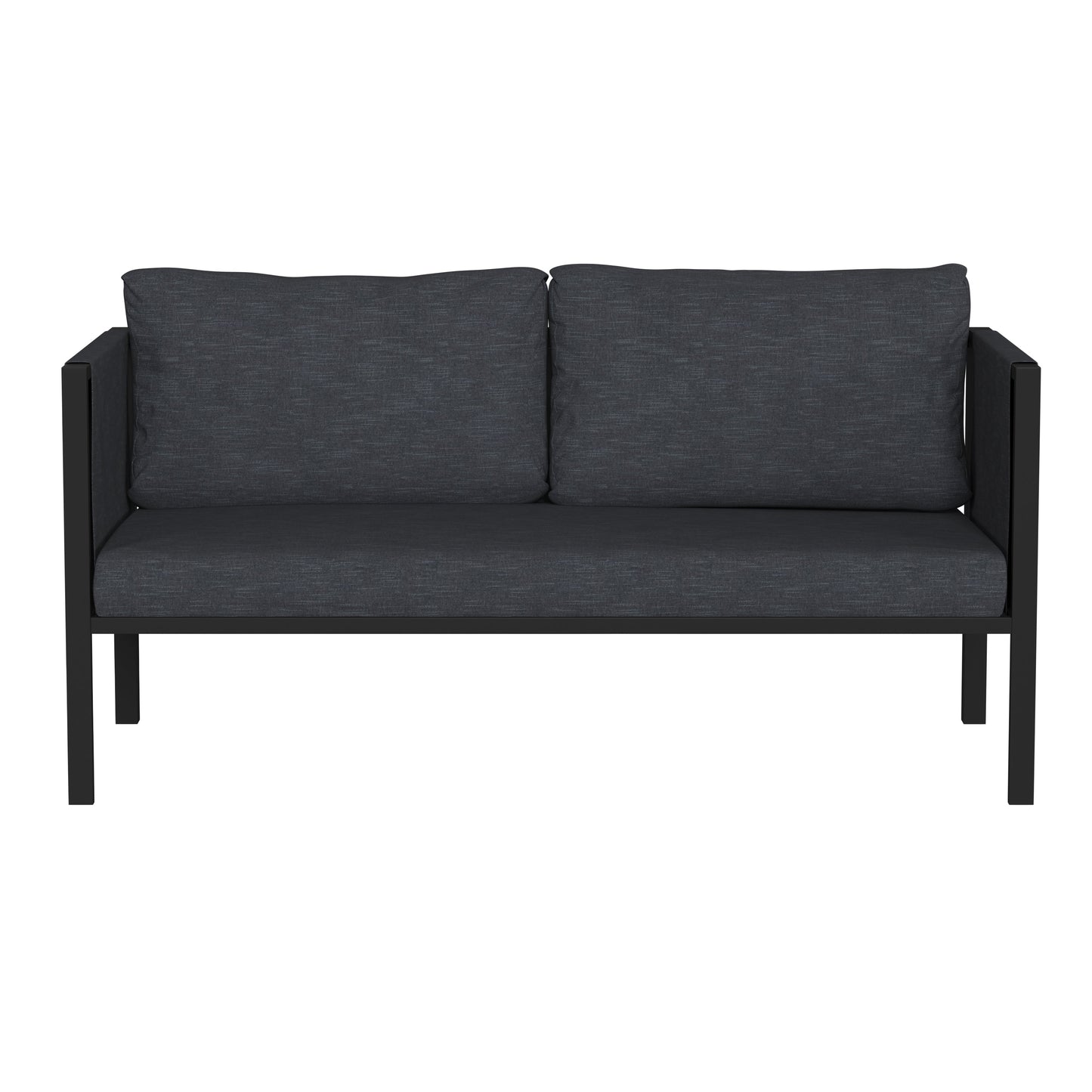 Black Loveseat with Cushions GM-201108-2S-CH-GG