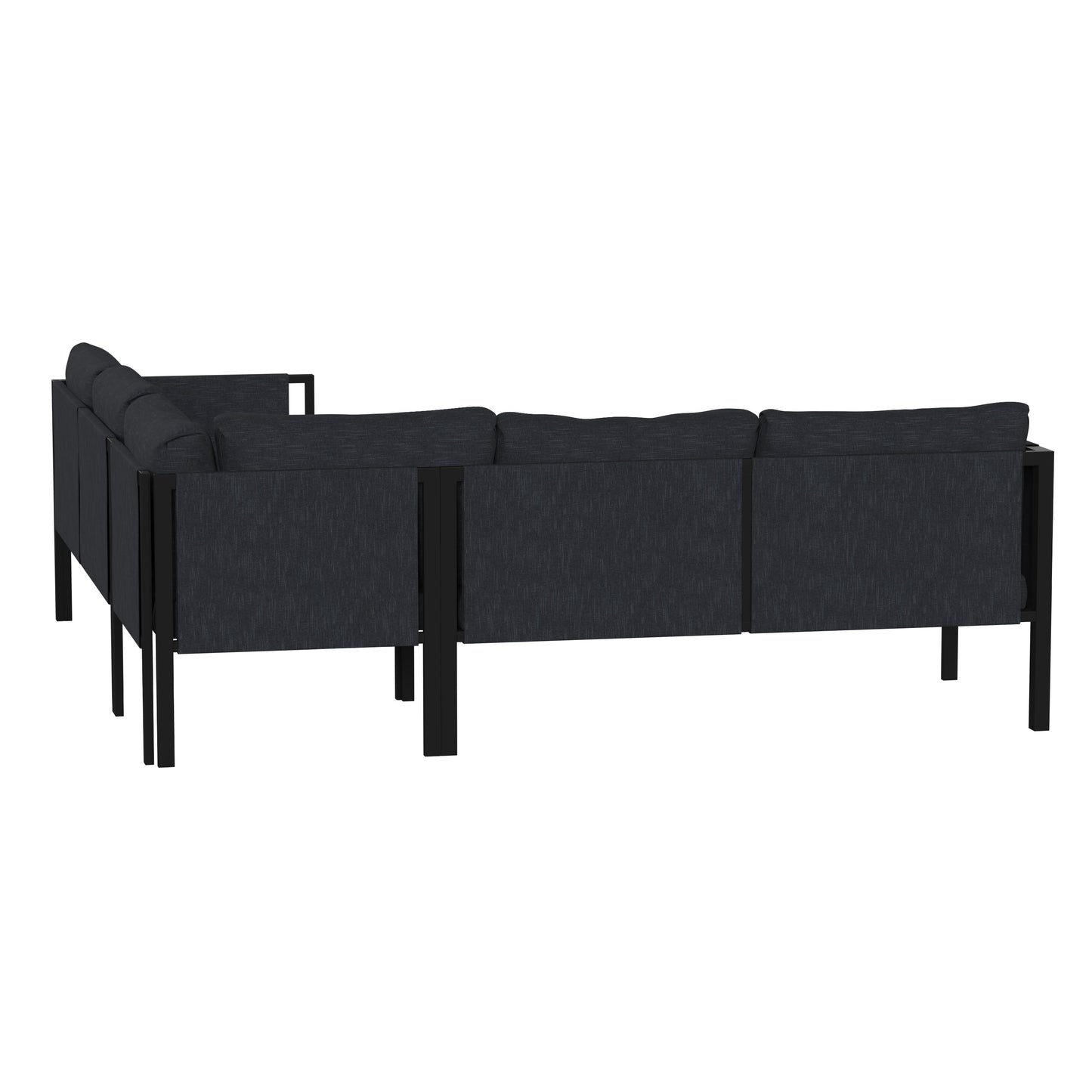 Black Sectional with Cushions GM-201108-SEC-CH-GG