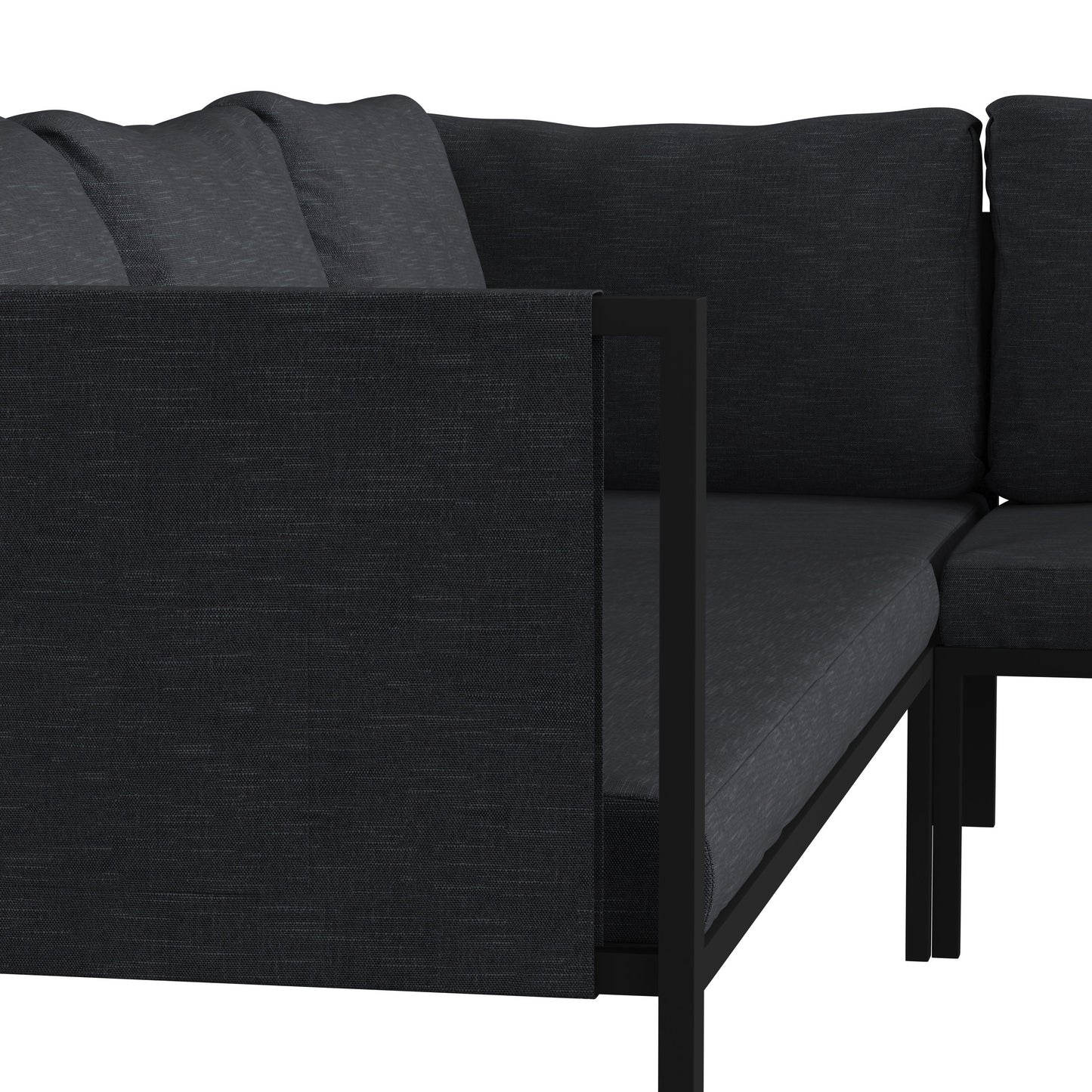 Black Sectional with Cushions GM-201108-SEC-CH-GG