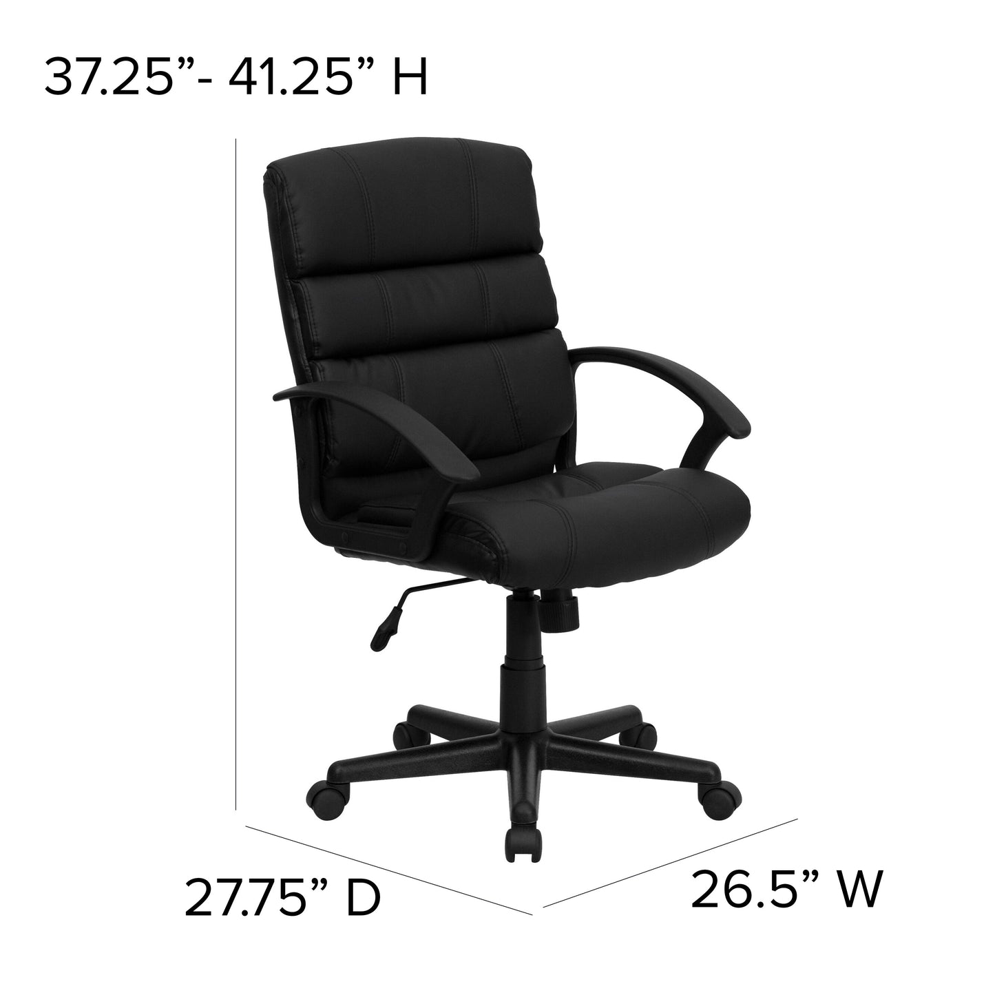 Black Mid-Back Task Chair GO-1004-BK-LEA-GG