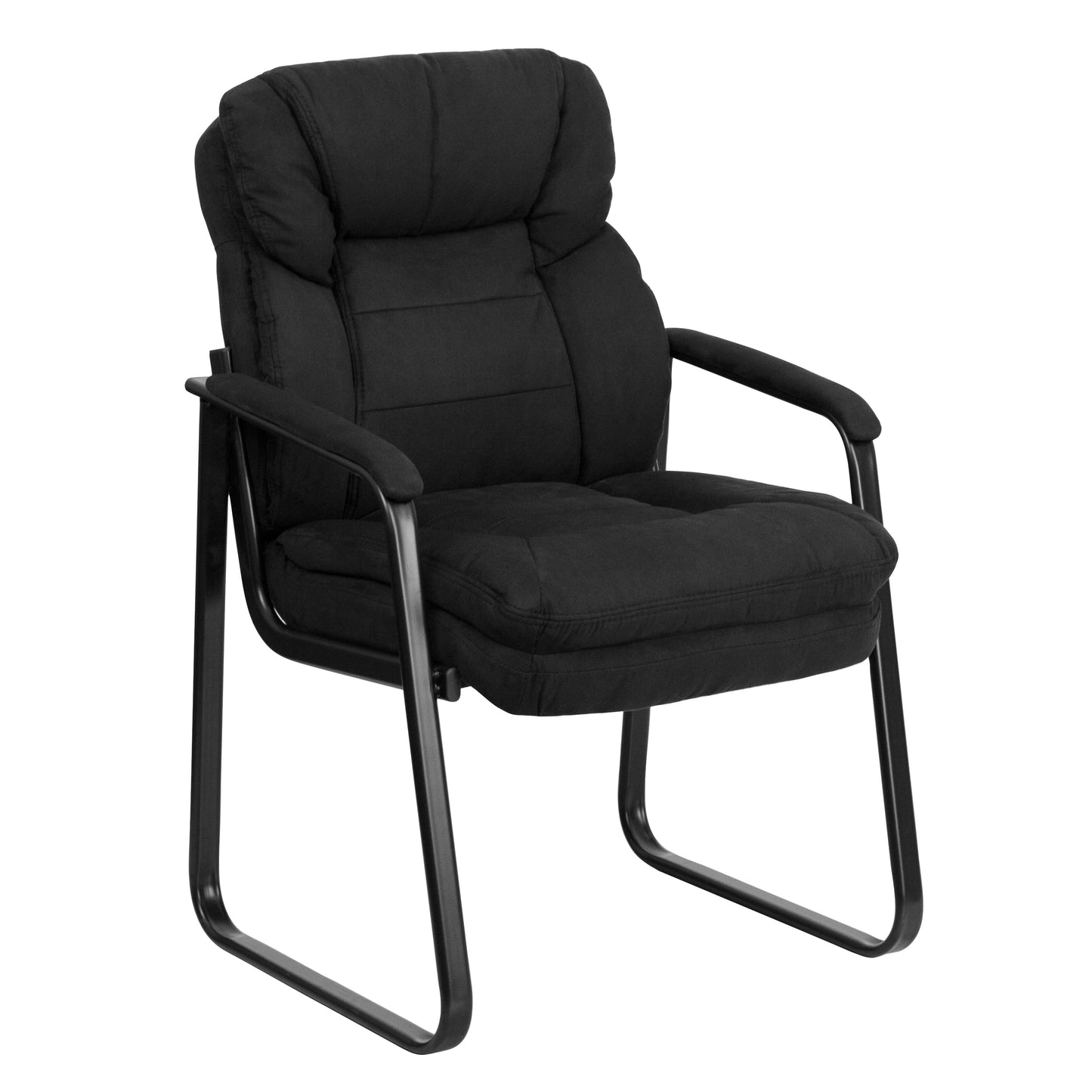 Black Microfiber Side Chair GO-1156-BK-GG