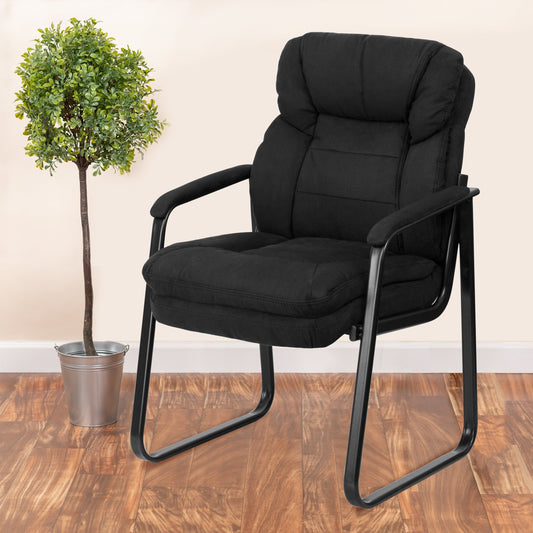 Black Microfiber Side Chair GO-1156-BK-GG