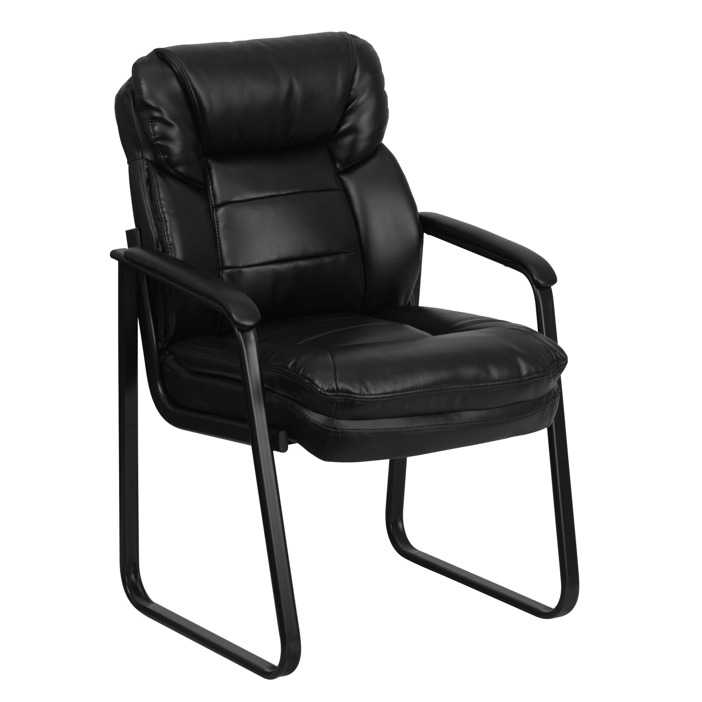 Black Leather Side Chair GO-1156-BK-LEA-GG