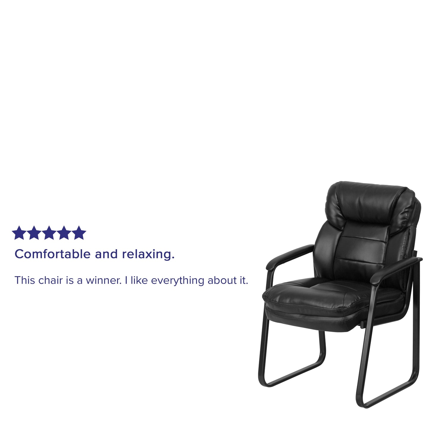 Black Leather Side Chair GO-1156-BK-LEA-GG