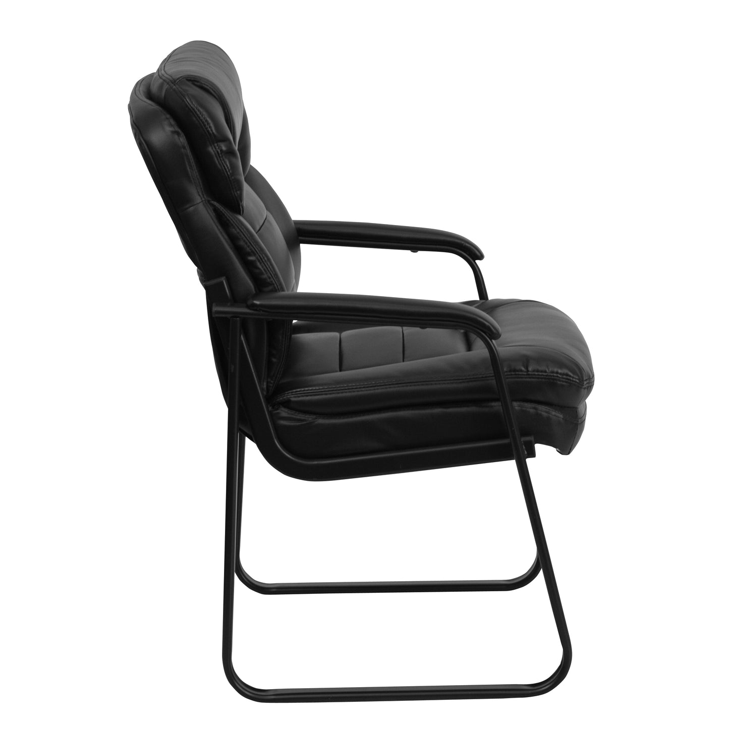 Black Leather Side Chair GO-1156-BK-LEA-GG