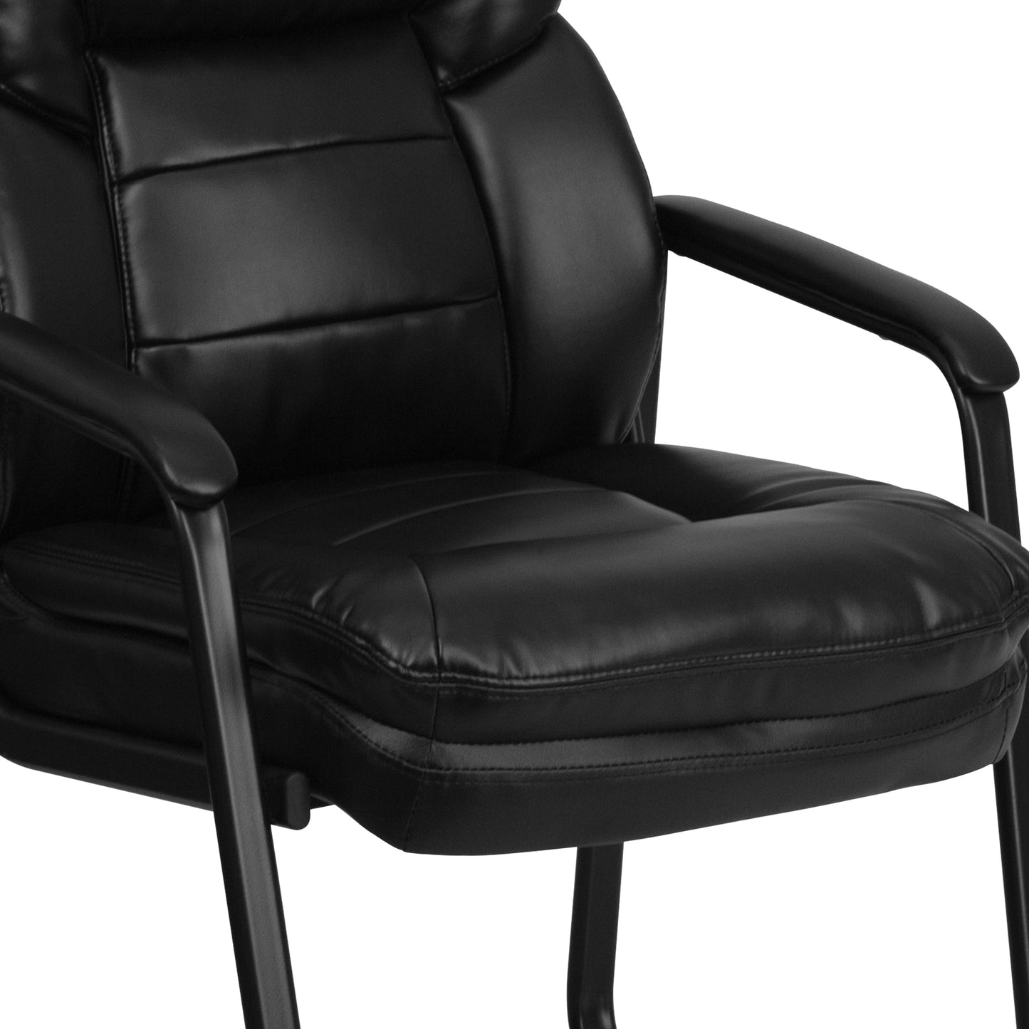 Black Leather Side Chair GO-1156-BK-LEA-GG