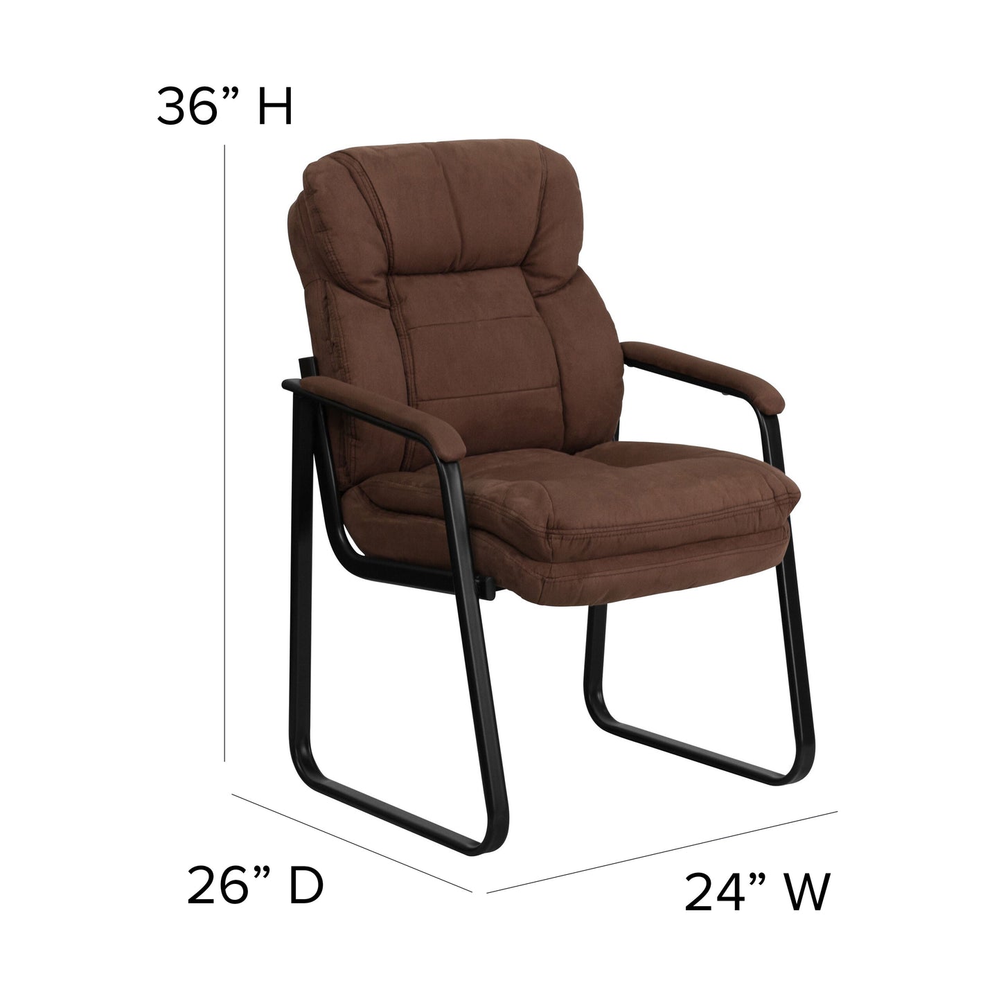 Brown Microfiber Side Chair GO-1156-BN-GG