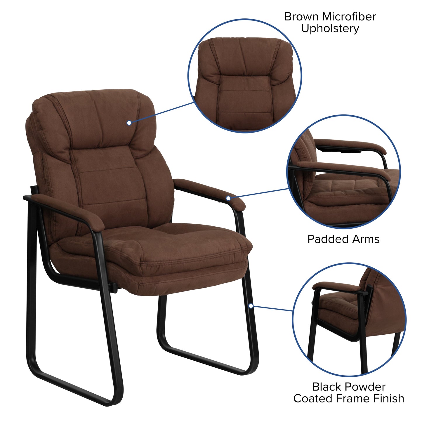 Brown Microfiber Side Chair GO-1156-BN-GG