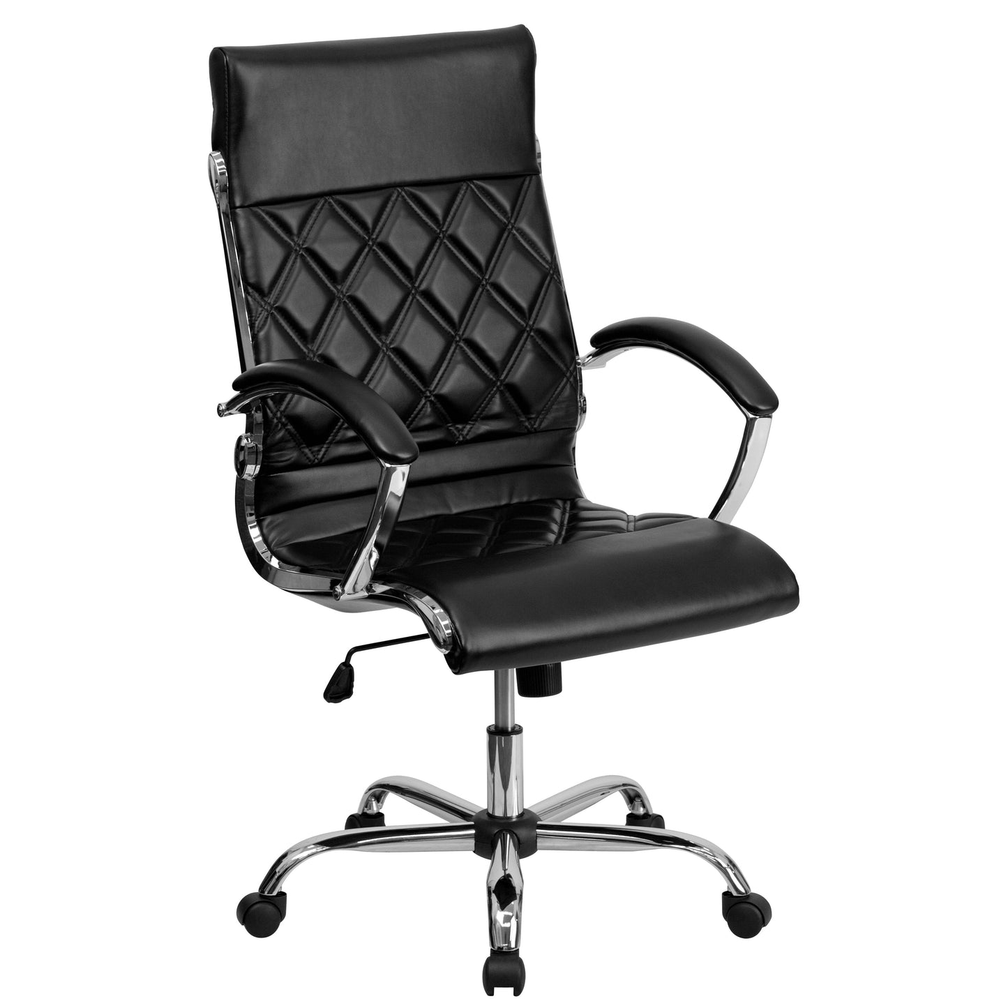 Black High Back Leather Chair GO-1297H-HIGH-BK-GG