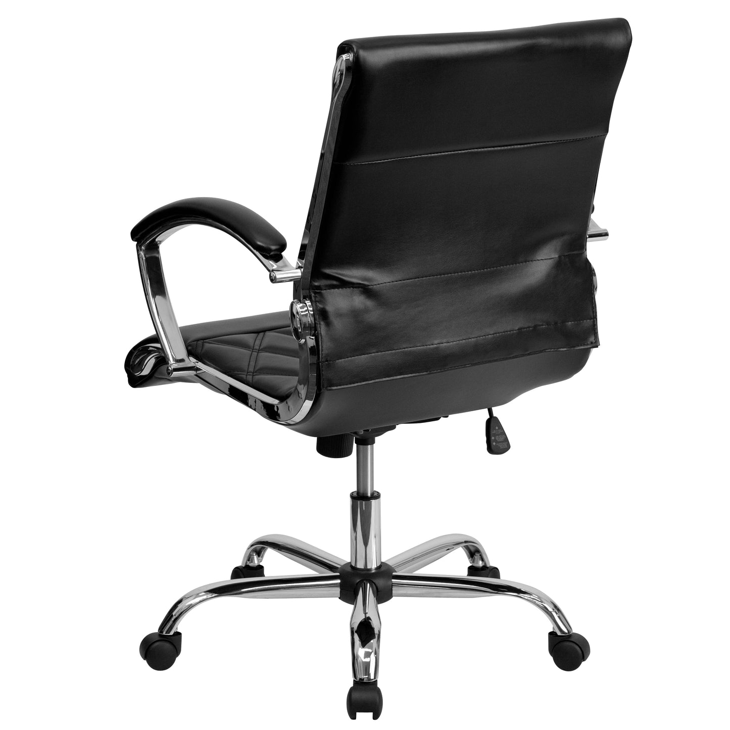 Black Mid-Back Leather Chair GO-1297M-MID-BK-GG