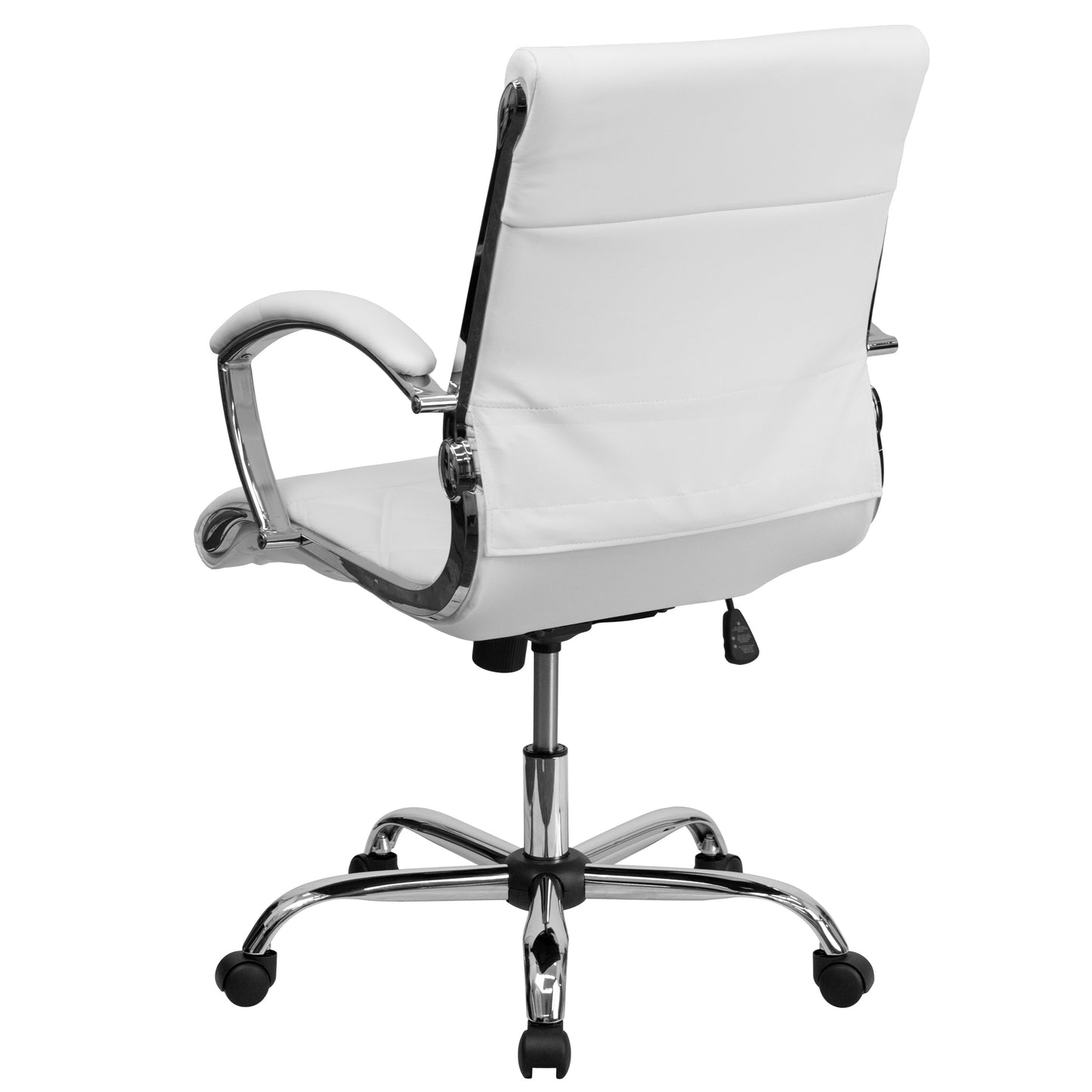 White Mid-Back Leather Chair GO-1297M-MID-WHITE-GG