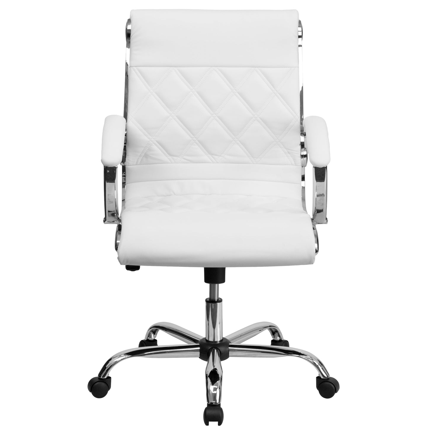 White Mid-Back Leather Chair GO-1297M-MID-WHITE-GG