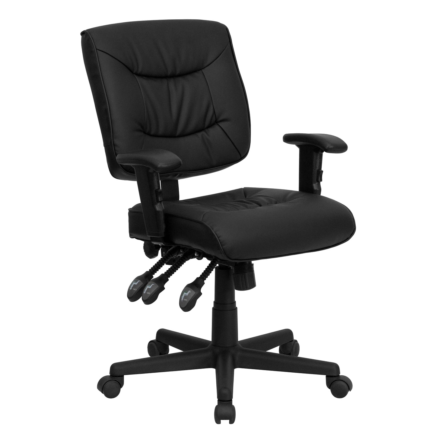 Black Mid-Back Task Chair GO-1574-BK-A-GG