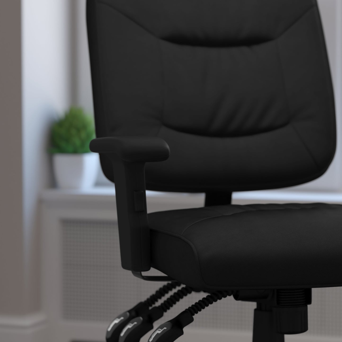 Black Mid-Back Task Chair GO-1574-BK-A-GG