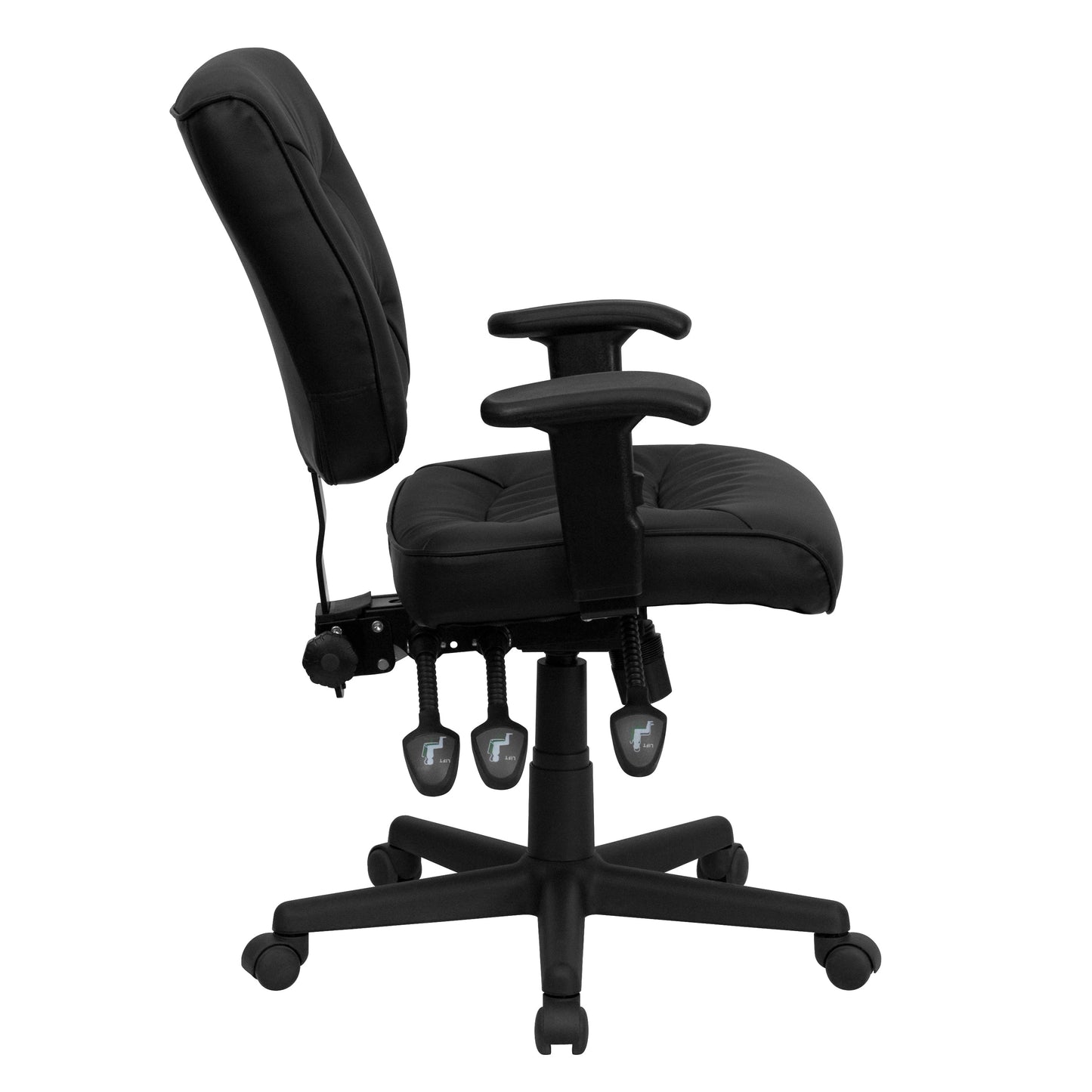 Black Mid-Back Task Chair GO-1574-BK-A-GG