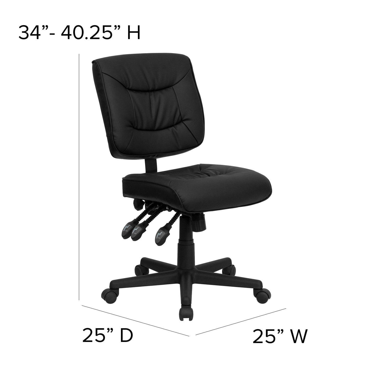 Black Mid-Back Task Chair GO-1574-BK-GG