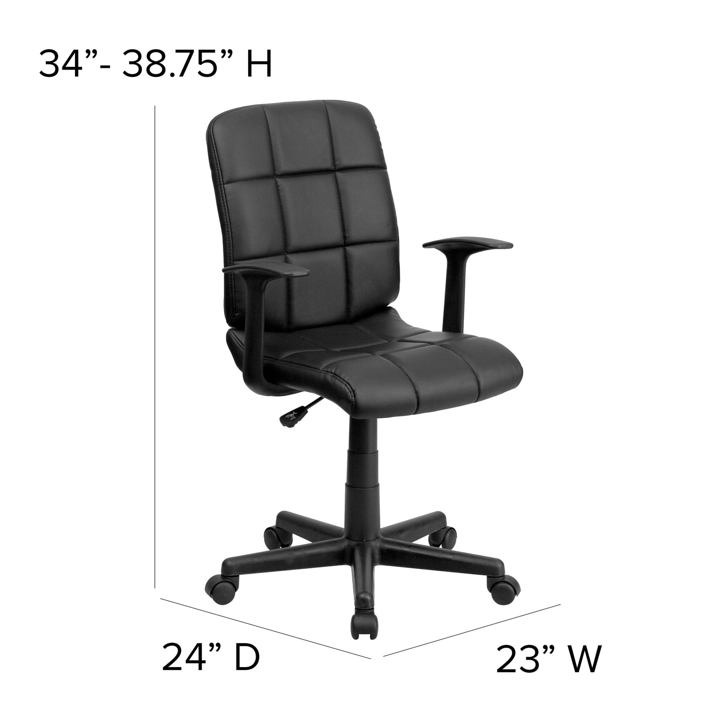 Black Mid-Back Task Chair GO-1691-1-BK-A-GG