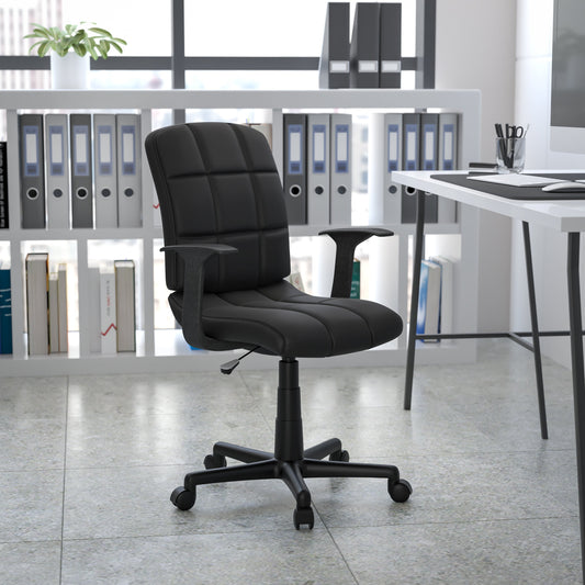 Black Mid-Back Task Chair GO-1691-1-BK-A-GG