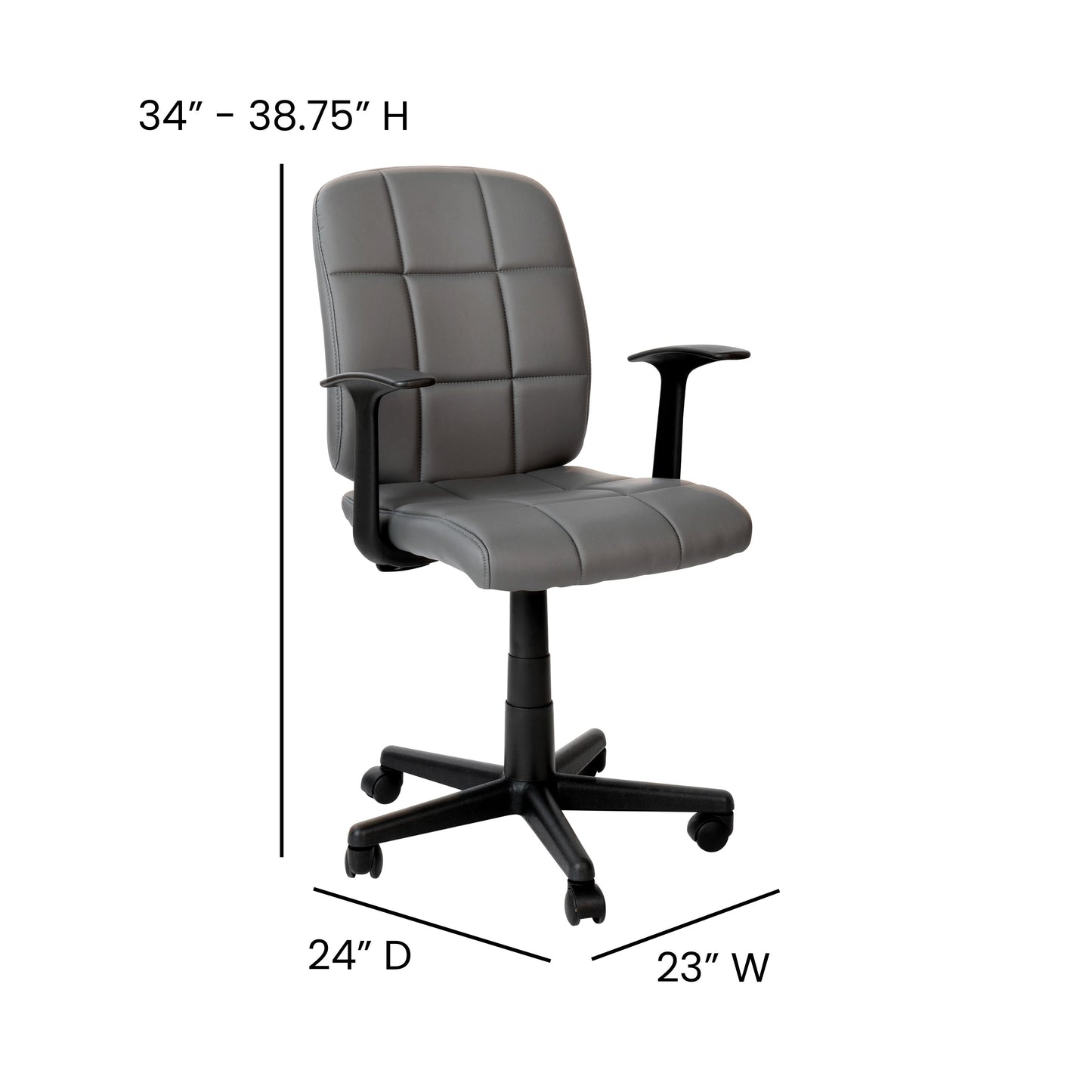 Gray Mid-Back Task Chair GO-1691-1-GY-A-GG