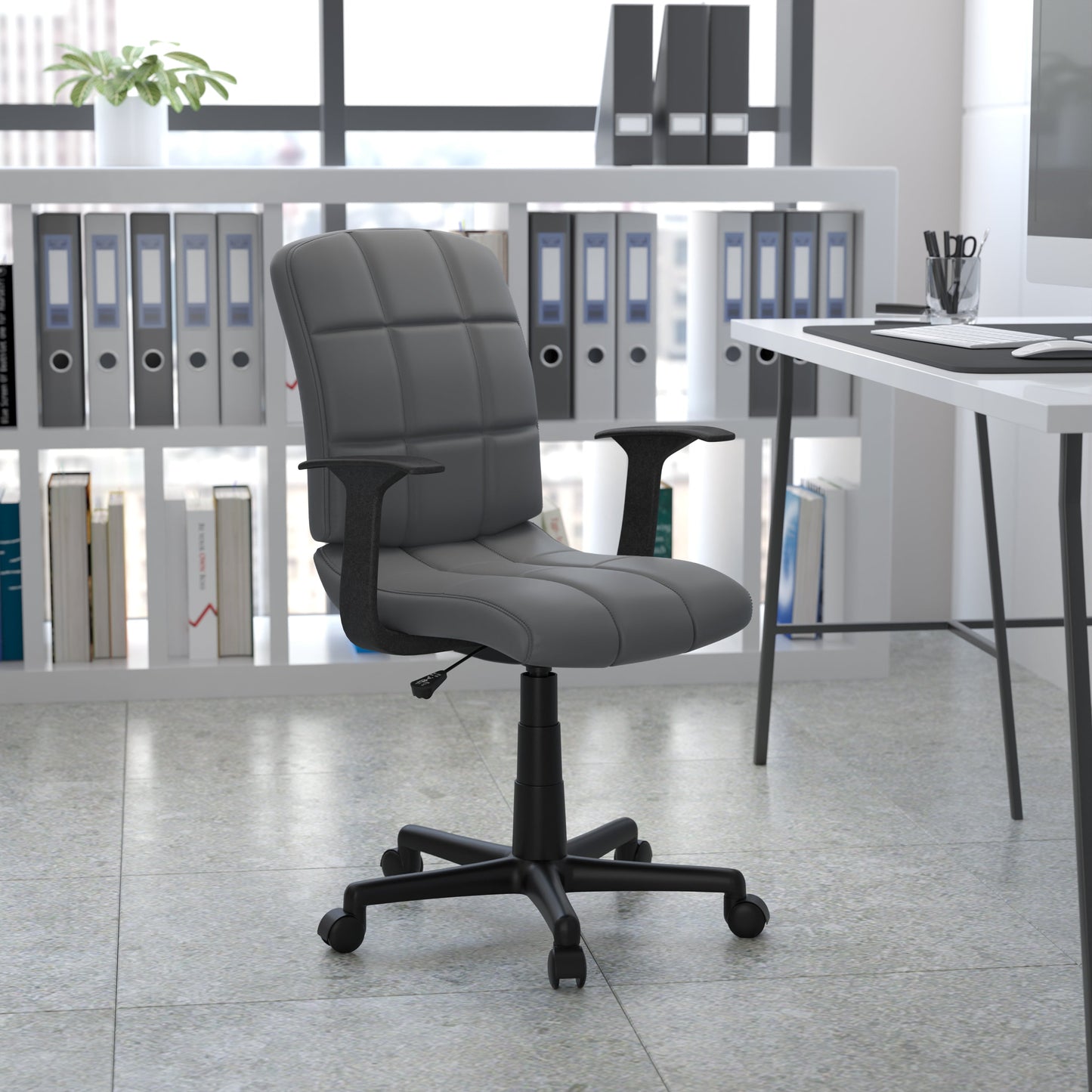 Gray Mid-Back Task Chair GO-1691-1-GY-A-GG