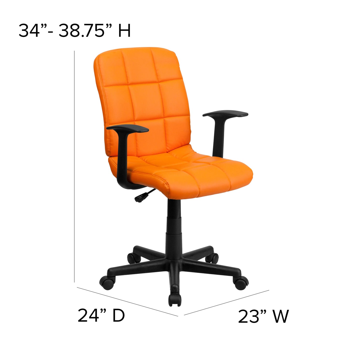 Orange Mid-Back Task Chair GO-1691-1-ORG-A-GG