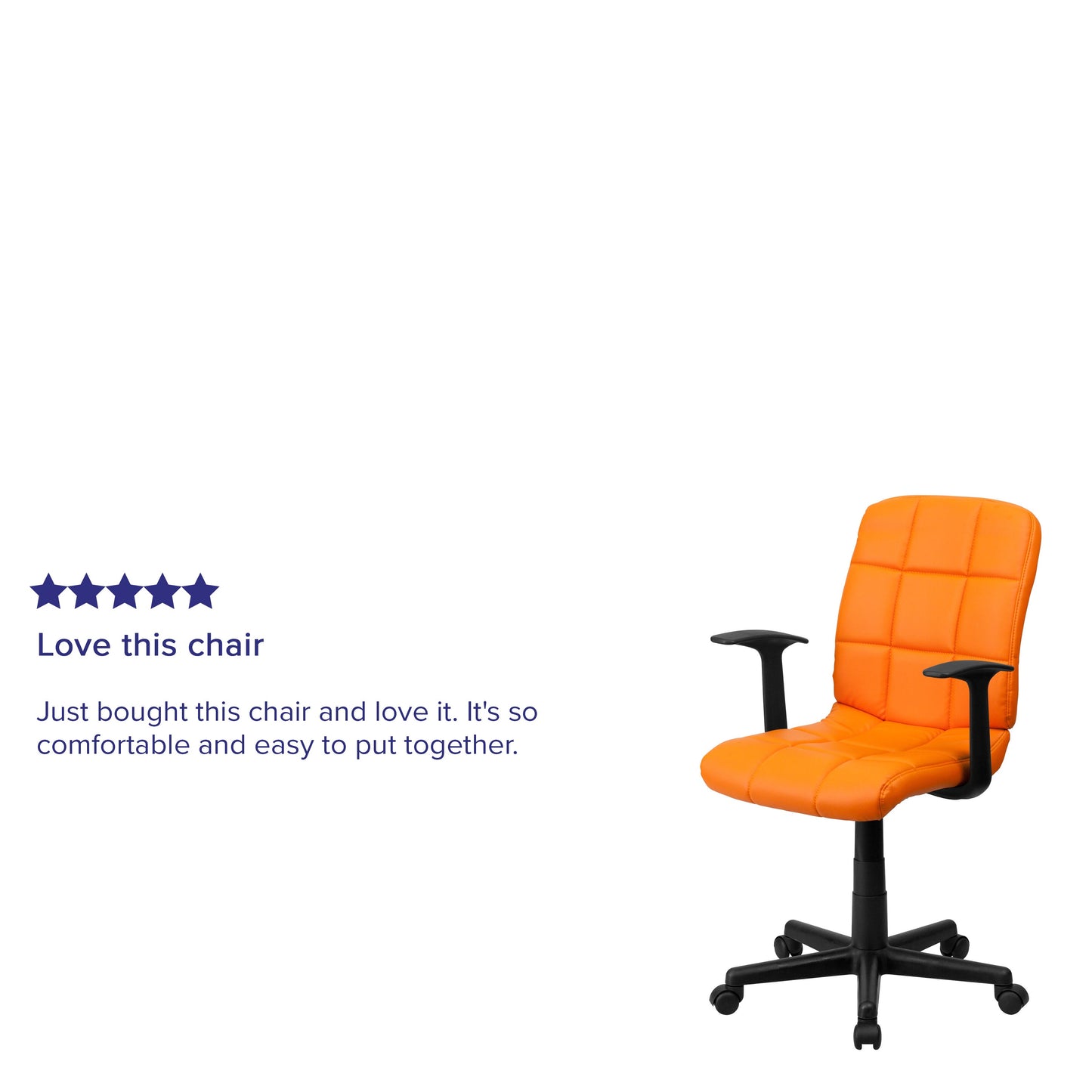 Orange Mid-Back Task Chair GO-1691-1-ORG-A-GG