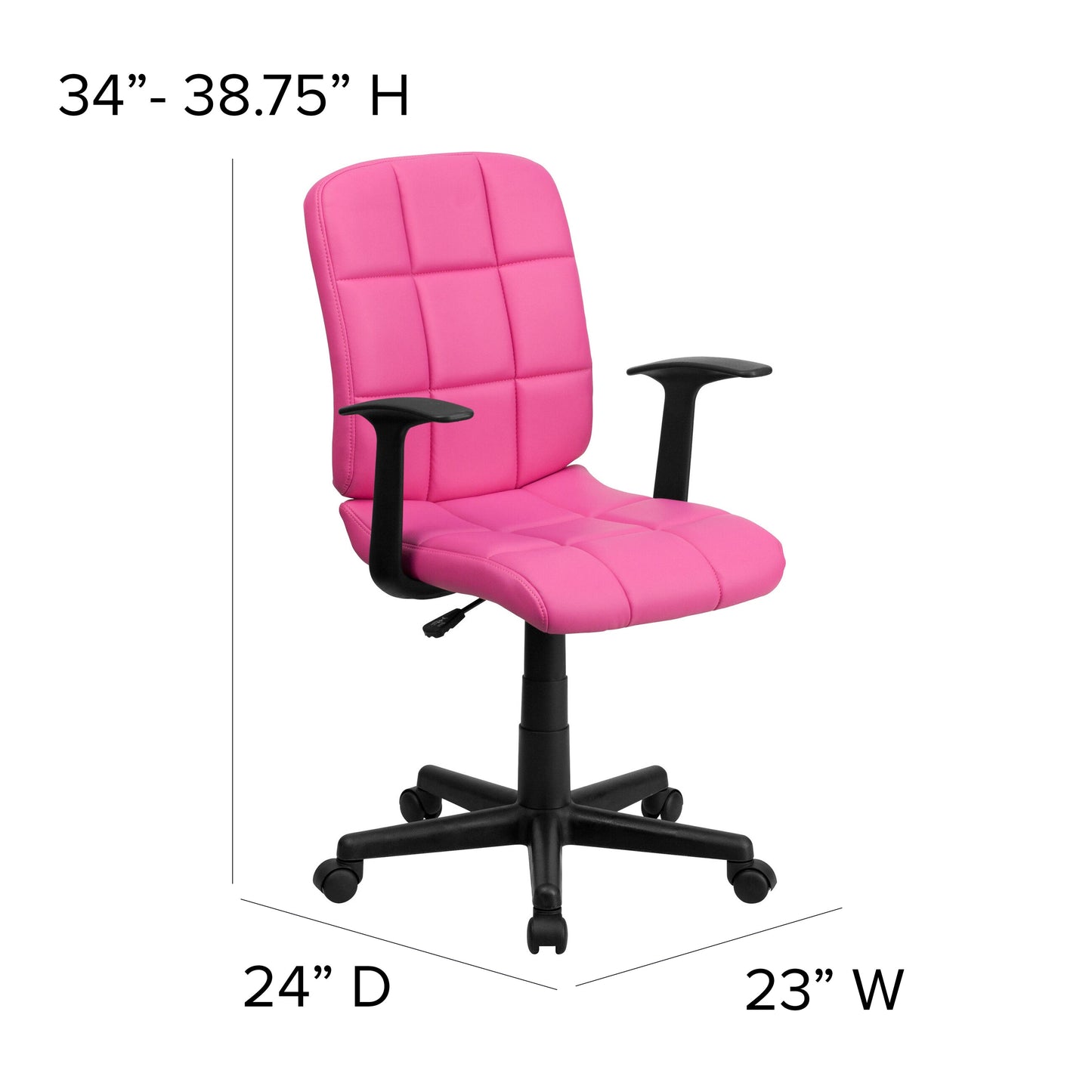 Pink Mid-Back Task Chair GO-1691-1-PINK-A-GG