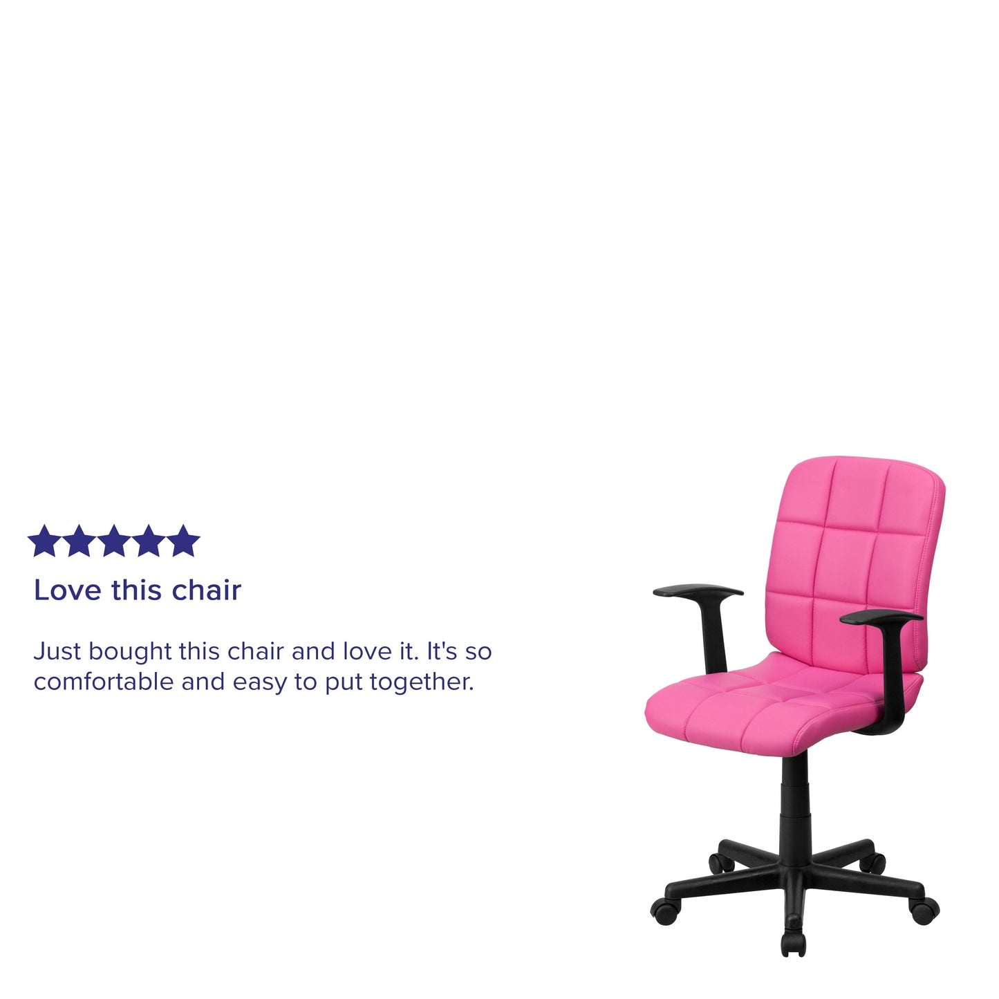 Pink Mid-Back Task Chair GO-1691-1-PINK-A-GG