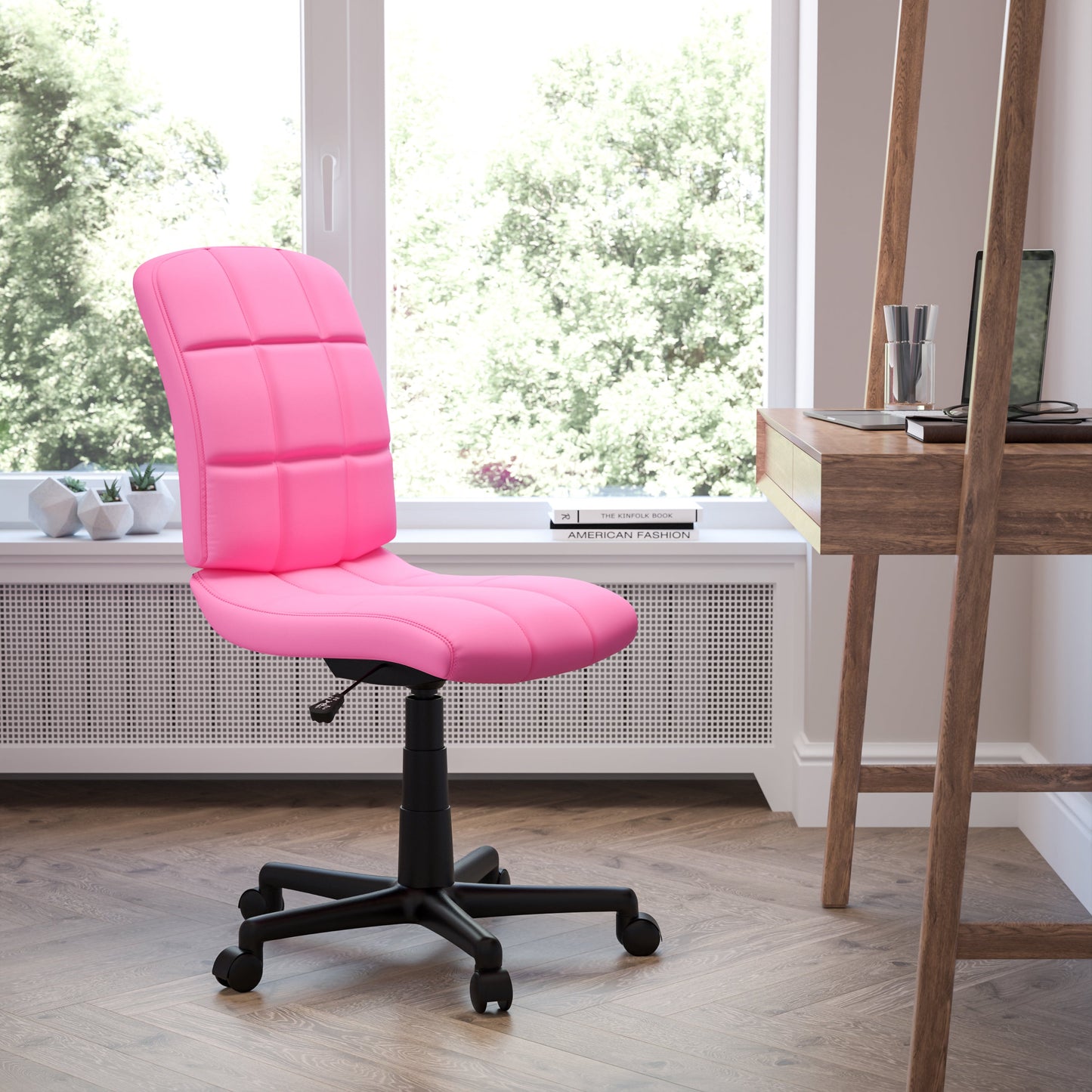 Pink Mid-Back Task Chair GO-1691-1-PINK-GG