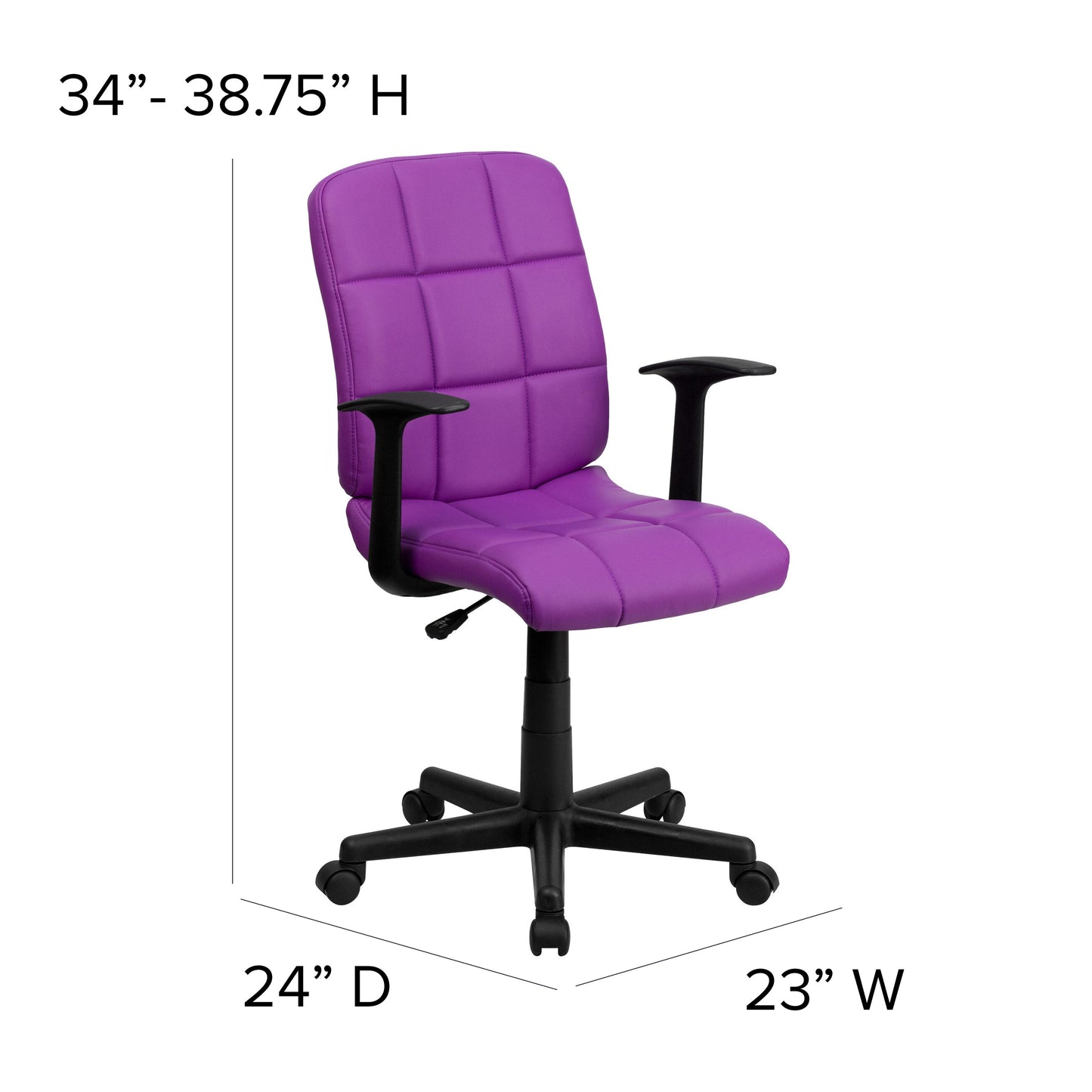 Purple Mid-Back Task Chair GO-1691-1-PUR-A-GG