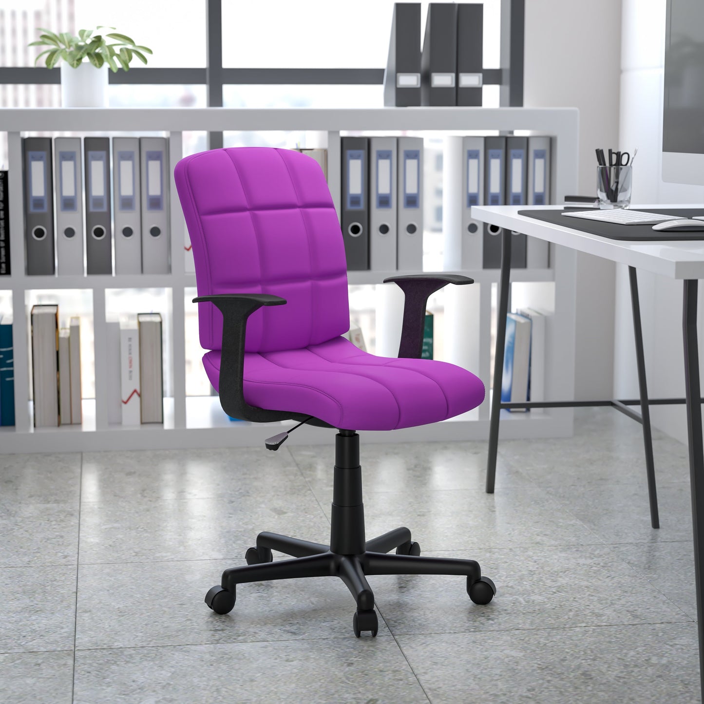 Purple Mid-Back Task Chair GO-1691-1-PUR-A-GG