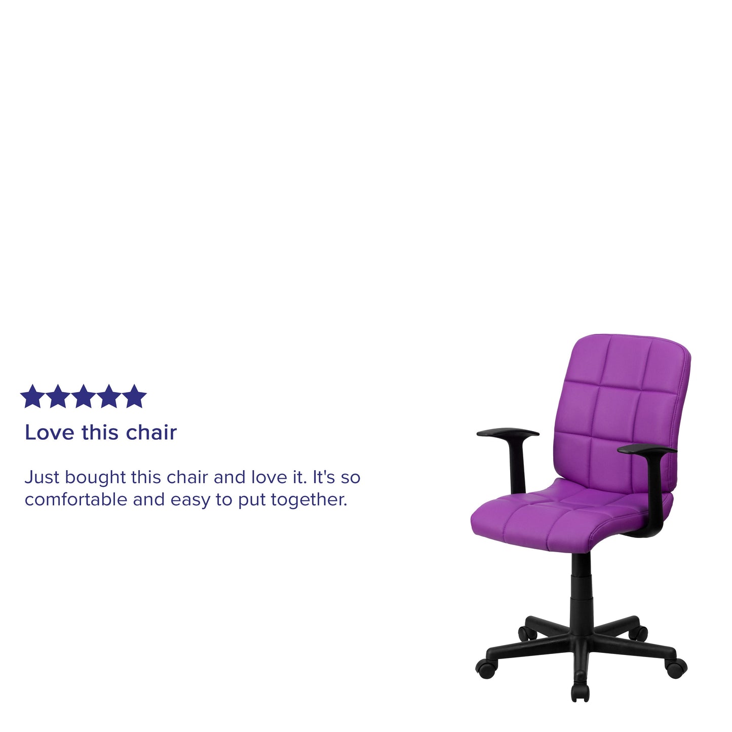 Purple Mid-Back Task Chair GO-1691-1-PUR-A-GG