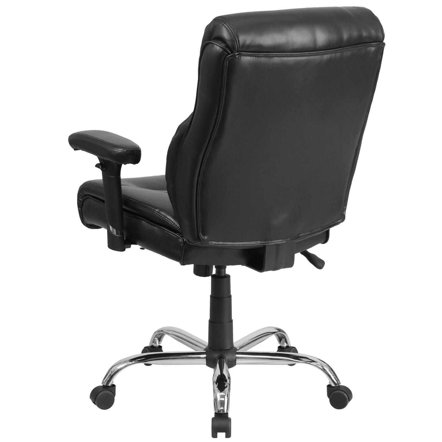 Black 400LB Mid-Back Chair GO-2031-LEA-GG