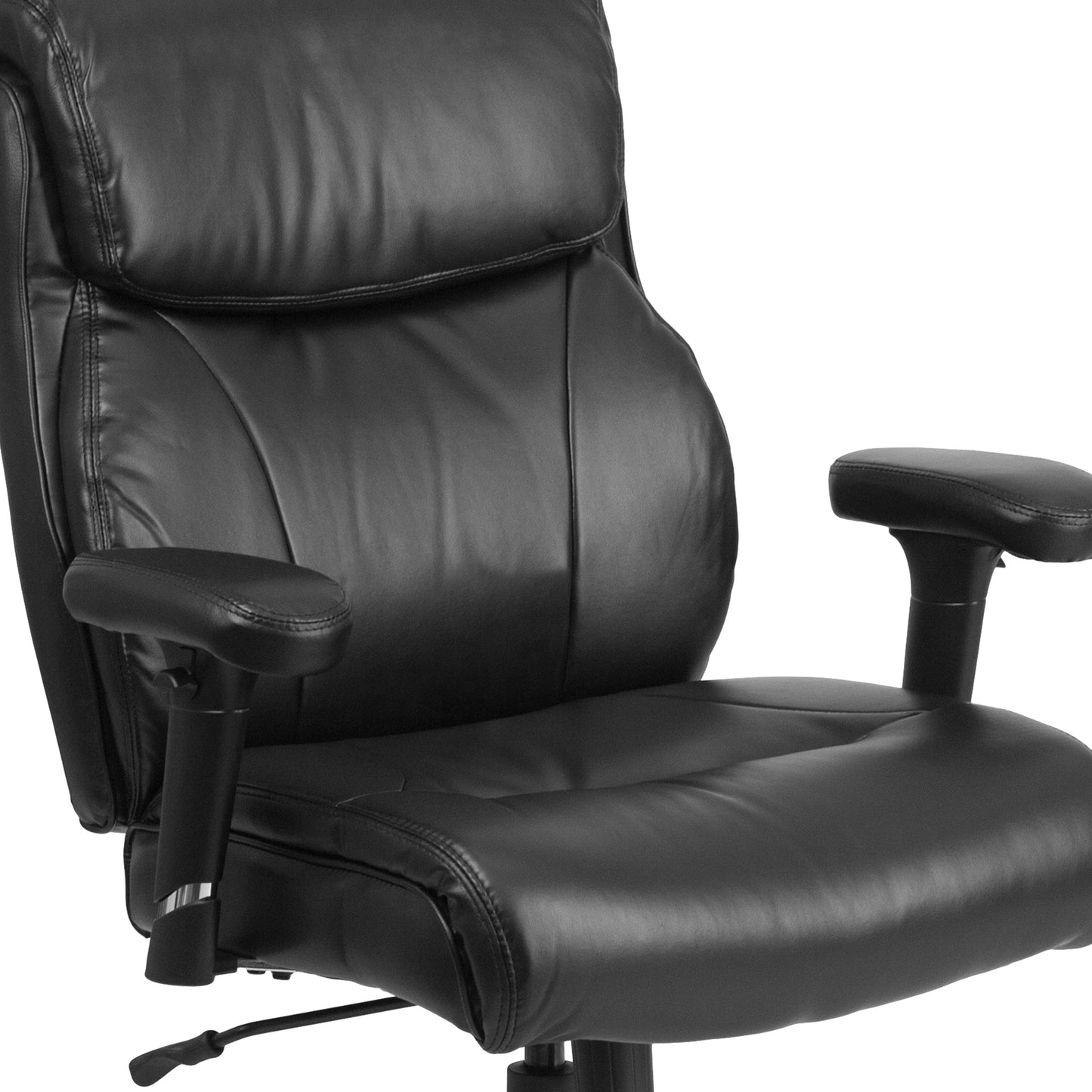 Black 400LB Mid-Back Chair GO-2031-LEA-GG