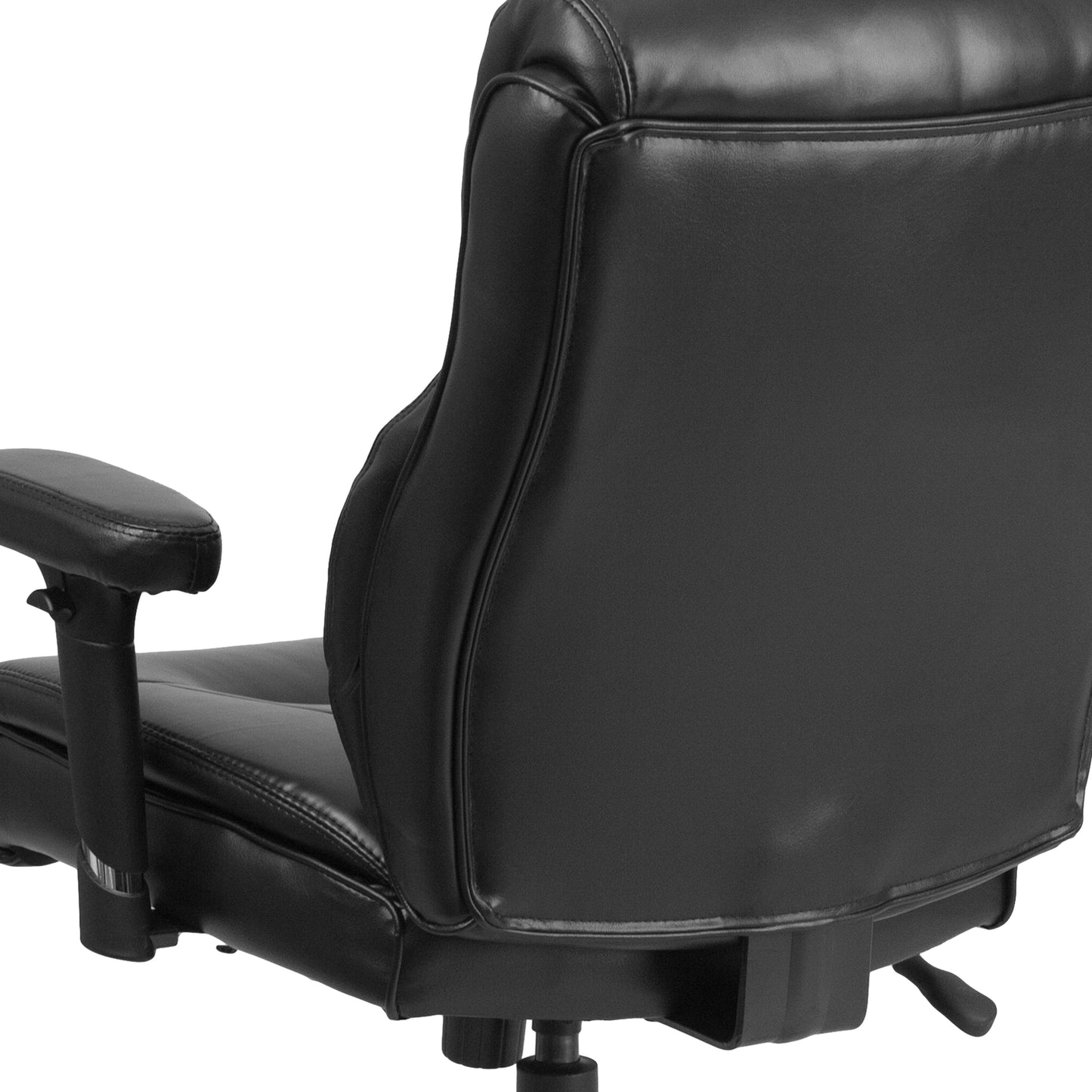 Black 400LB Mid-Back Chair GO-2031-LEA-GG