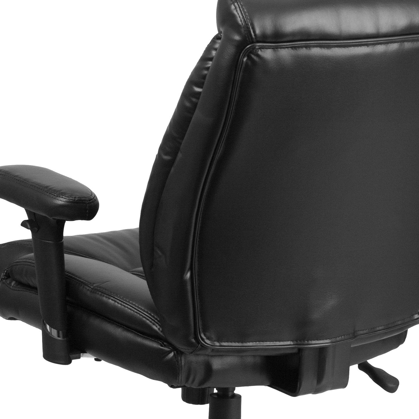 Black 400LB Mid-Back Chair GO-2073-LEA-GG