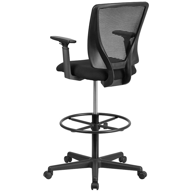 Black Mesh Draft Chair w/ Arms GO-2100-A-GG