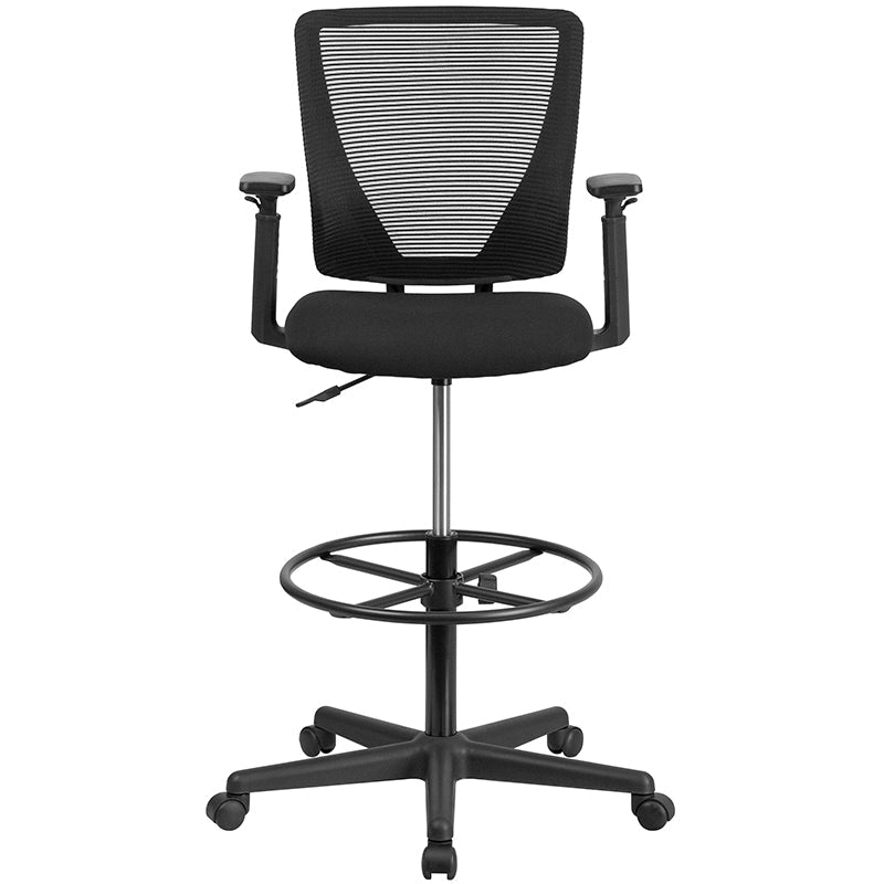 Black Mesh Draft Chair w/ Arms GO-2100-A-GG