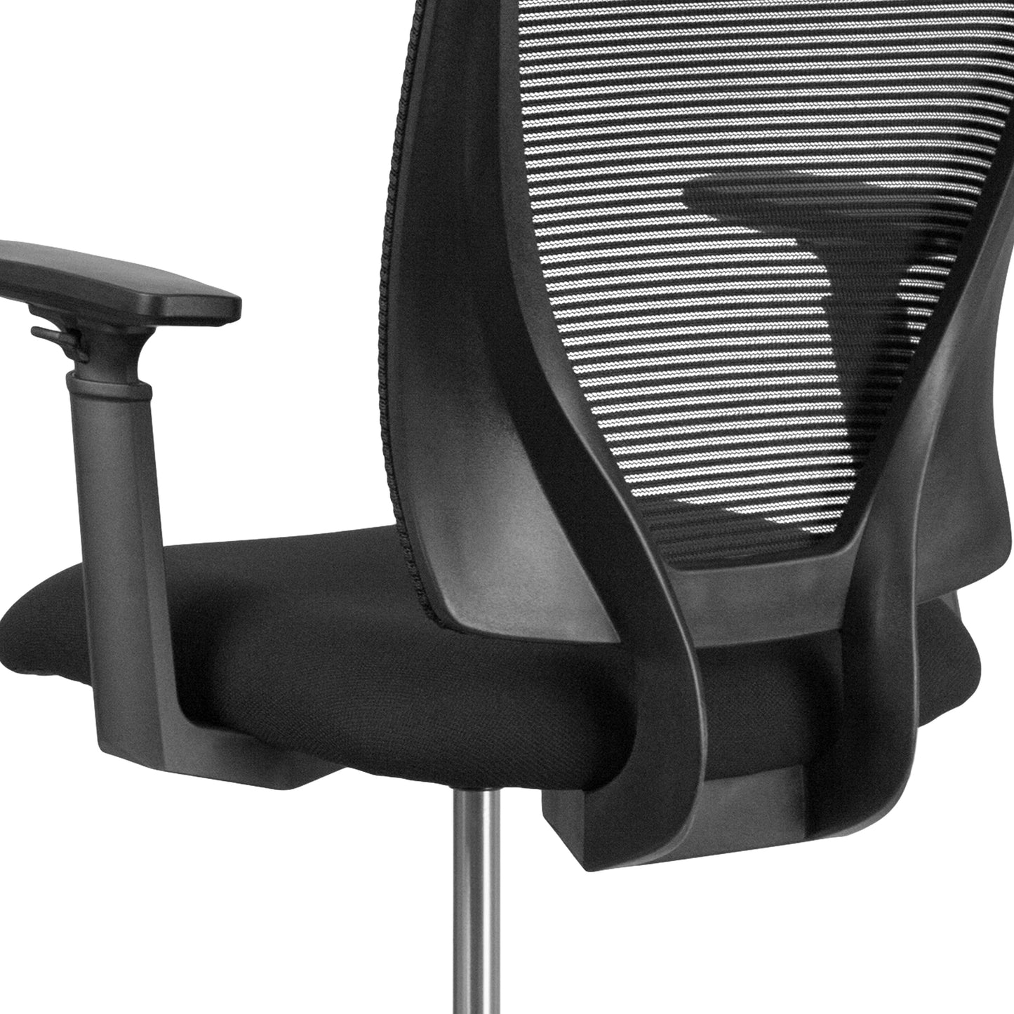 Black Mesh Draft Chair w/ Arms GO-2100-A-GG